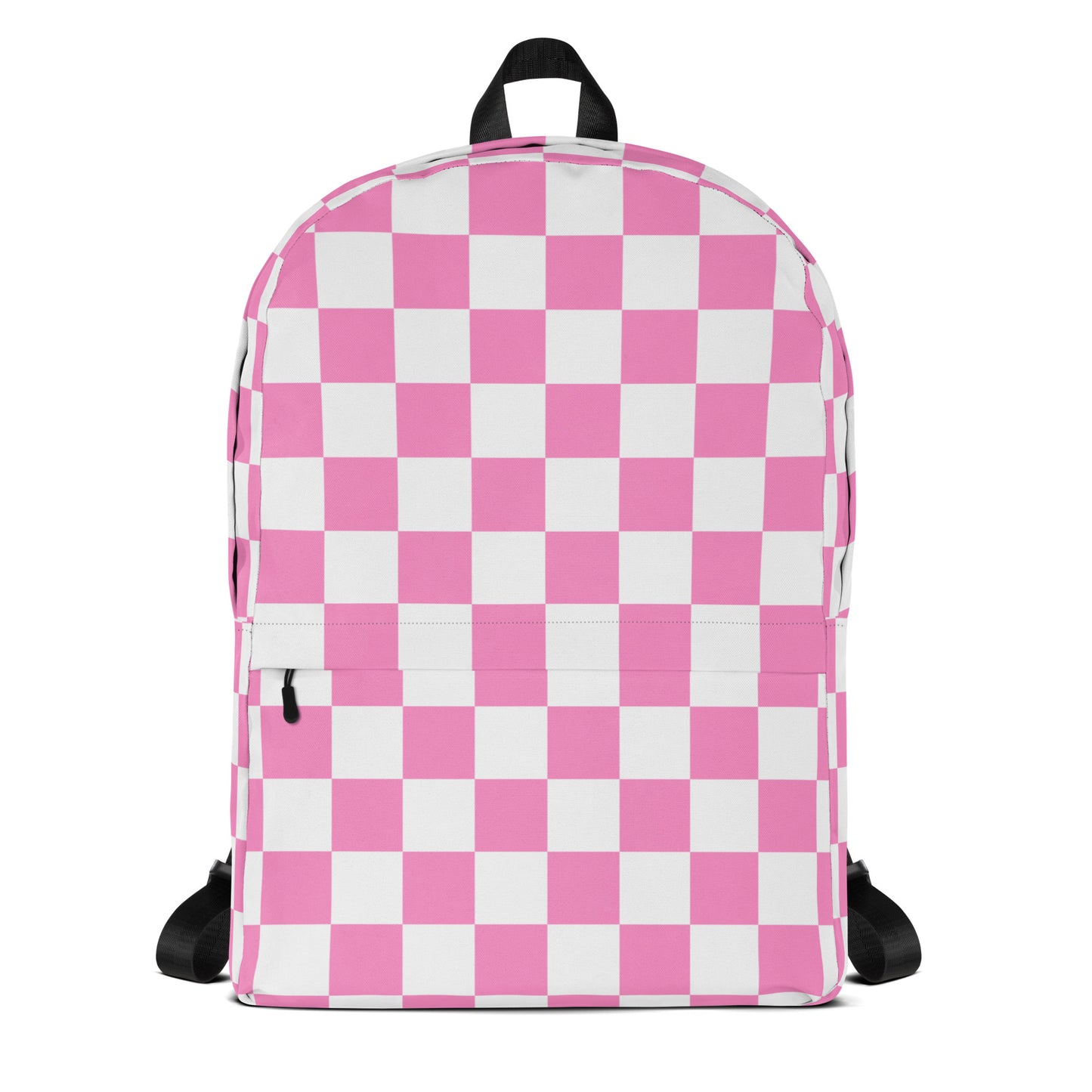 Girls Pink Checkerboard Backpack