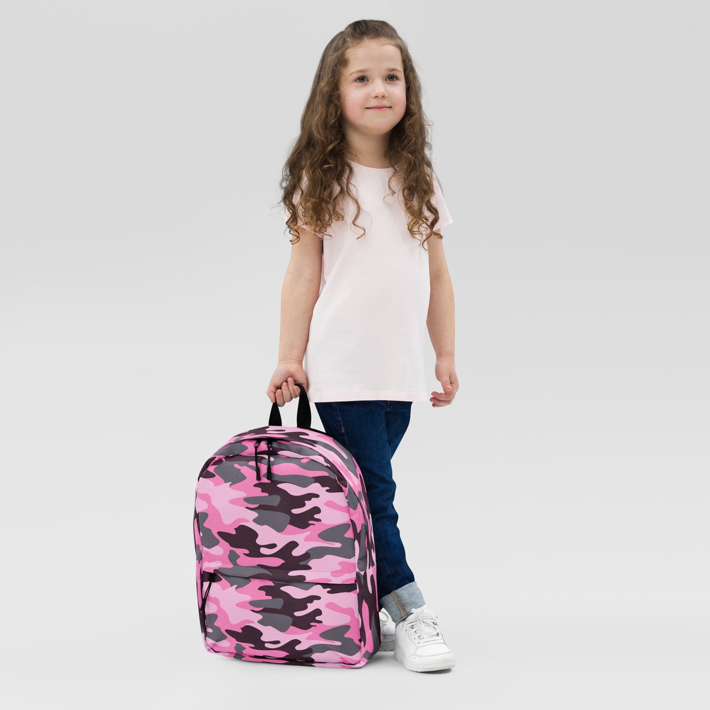 Girls Pink Camouflage Backpack