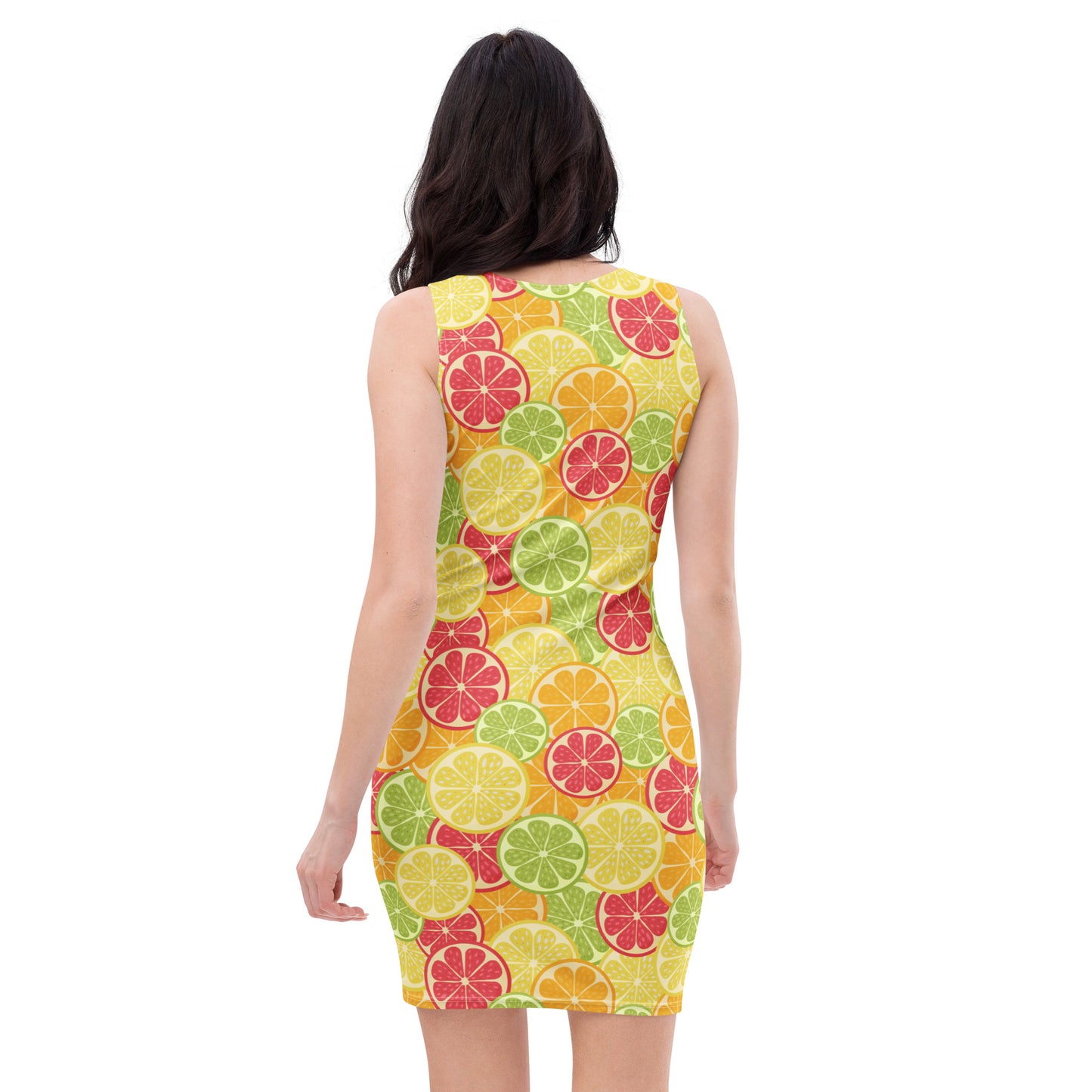 Women's Citrus Fruit Bodycon Dress – Buttery Soft Fit With UPF 50+ Sun Protection