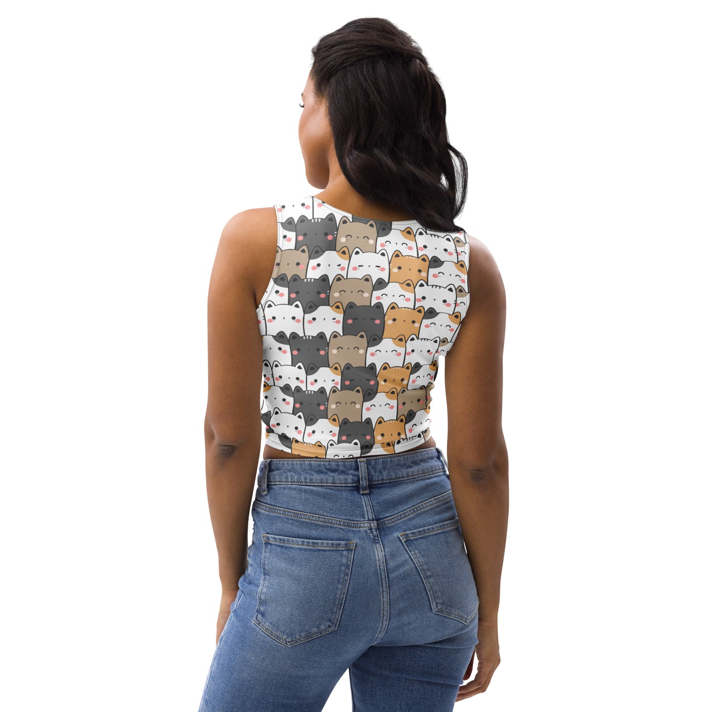 Women's Kawaii Cat Buttery Soft Crop Top