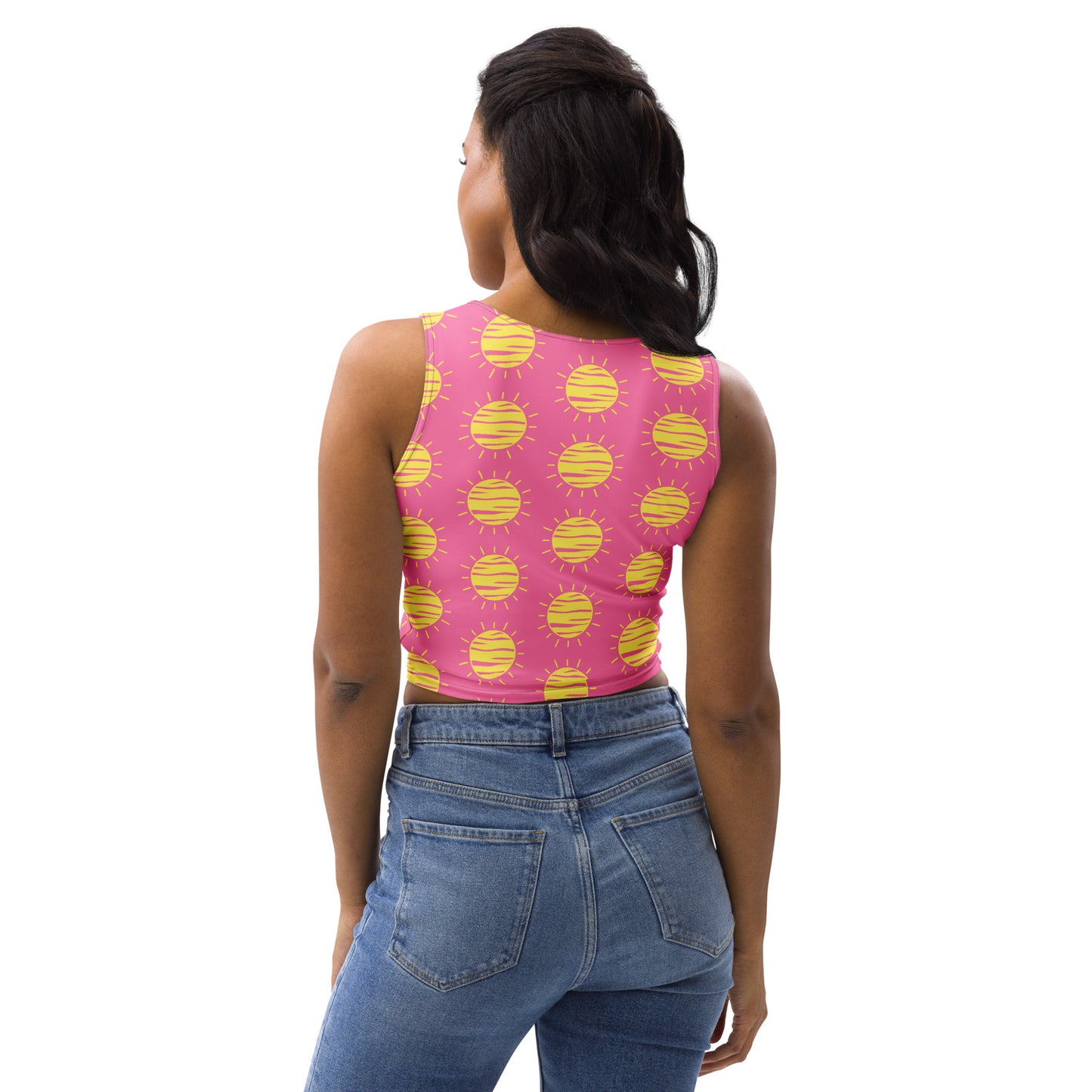 Women's Sunshine Print Buttery Soft Crop Top