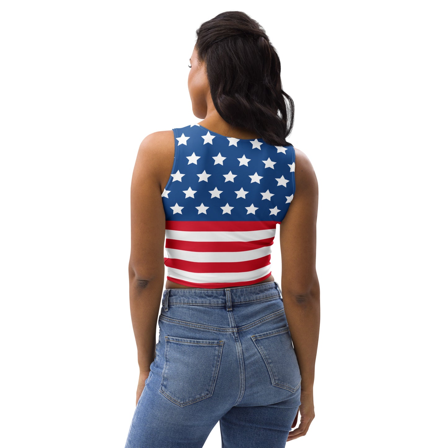 Women's American Flag Buttery Soft Crop Top