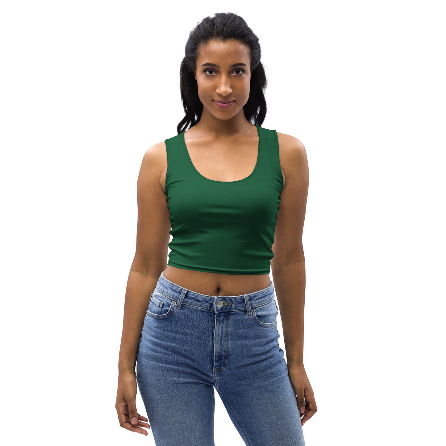 Women's Dark Green Buttery Soft Crop Top