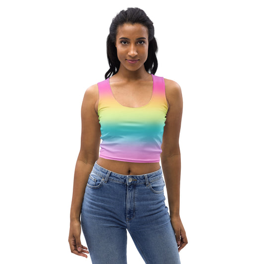 Women's Bright Rainbow Buttery Soft Crop Top