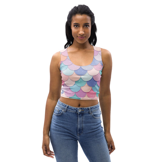 Women's Rainbow Mermaid Buttery Soft Crop Top