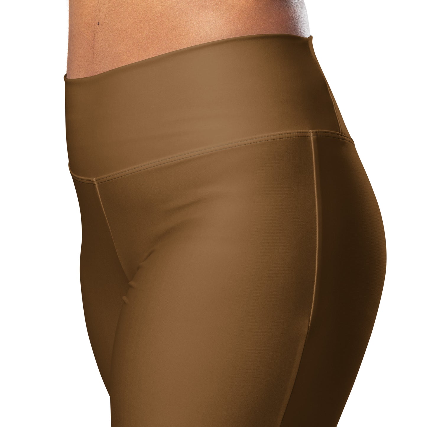 Women's Brown High Waist Flare Legging Pants