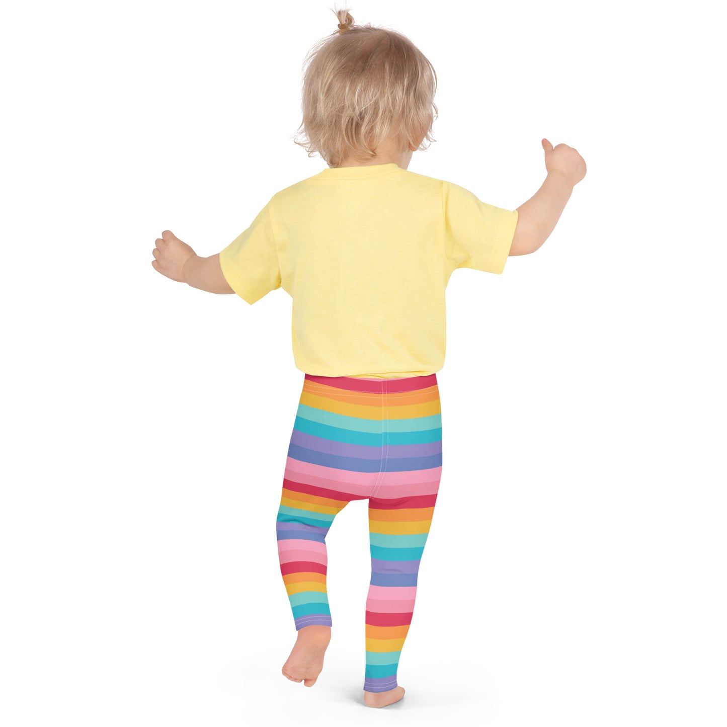 Girls Bright Rainbow Striped Buttery Soft Leggings