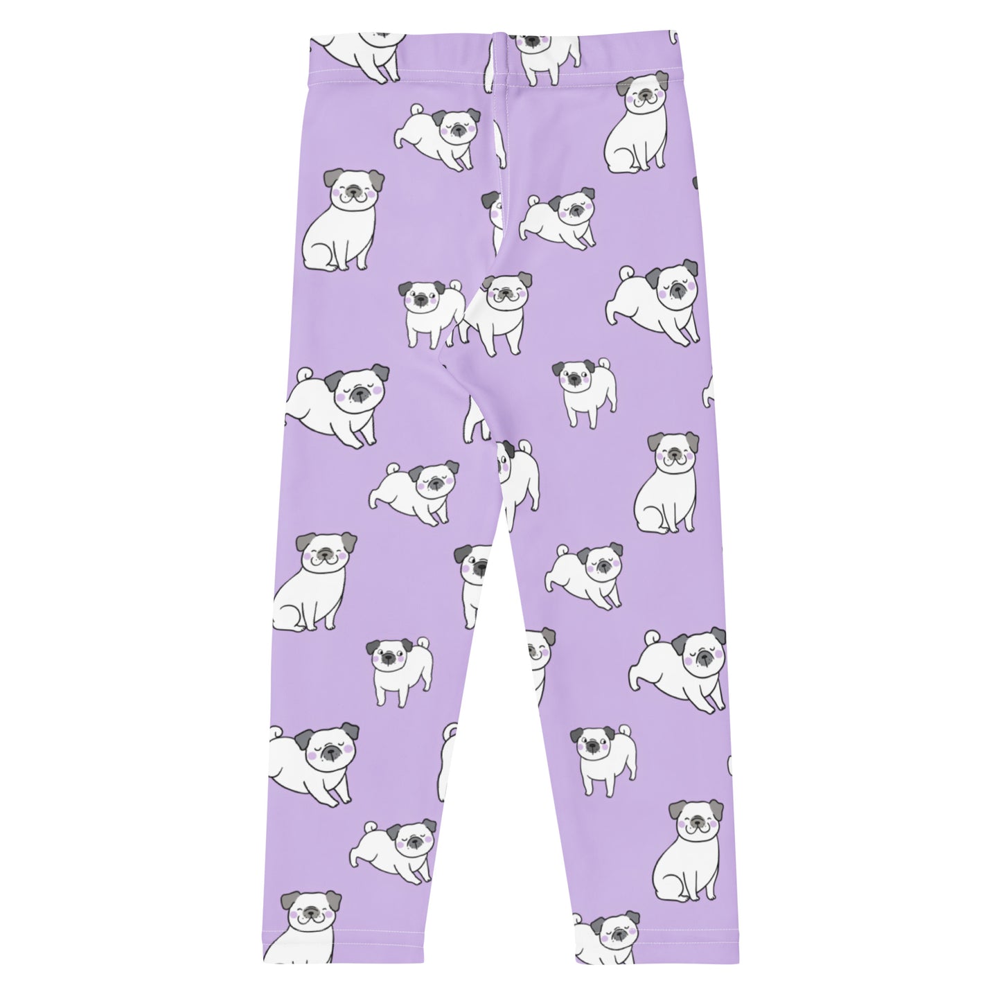 Girls Purple Pug Buttery Soft Leggings