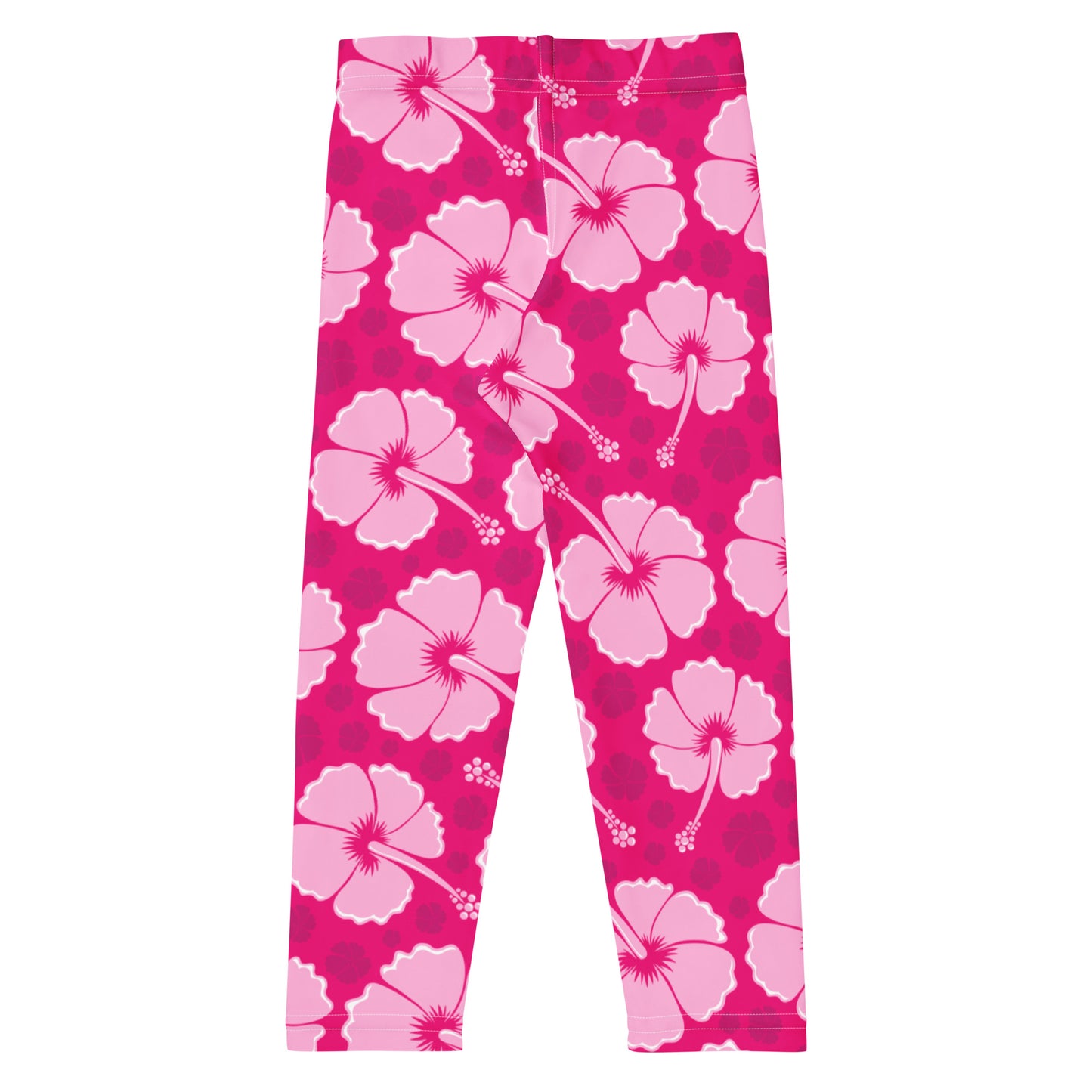 Girls Tropical Pink Hibiscus Buttery Soft Leggings