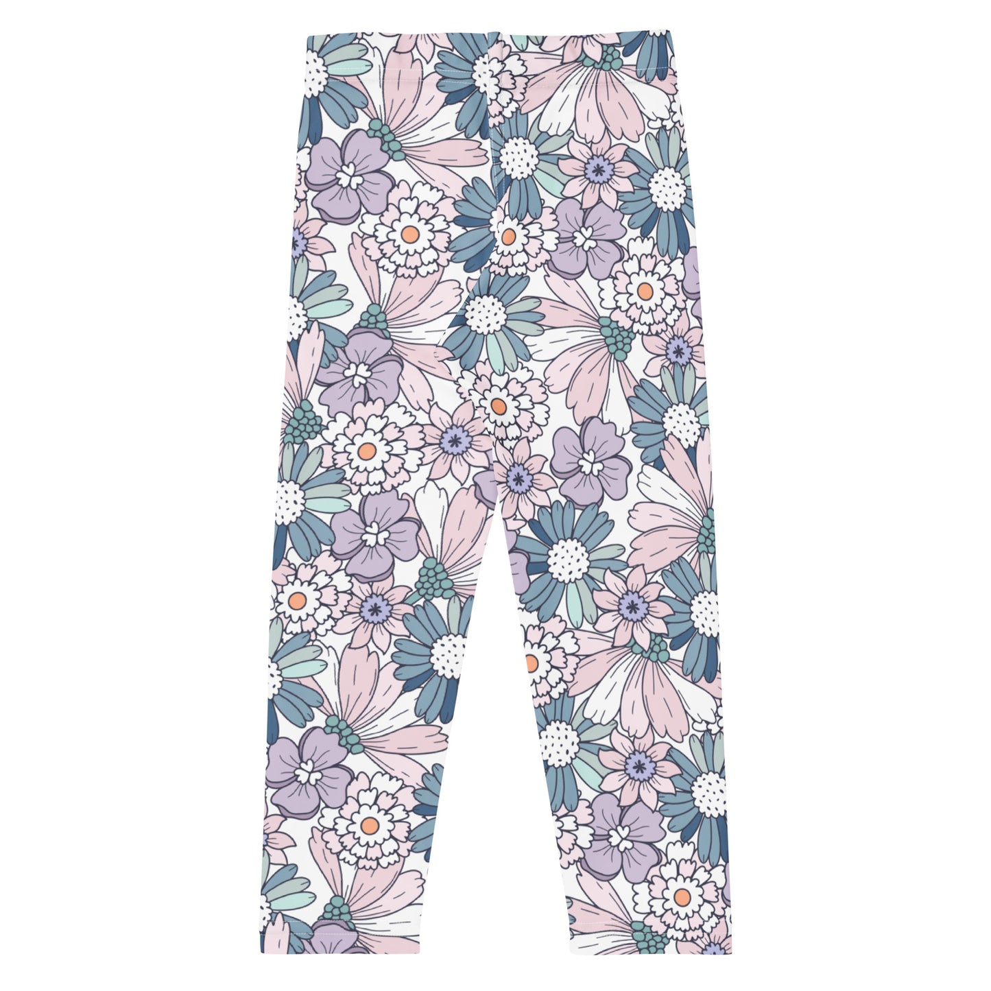 Girls Pastel Purple Floral Buttery Soft Leggings