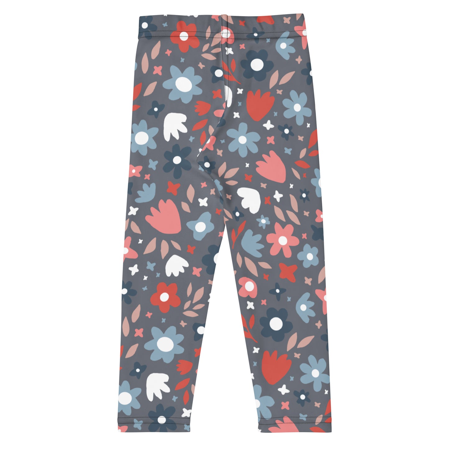 Girls Gray Floral Pattern Buttery Soft Leggings