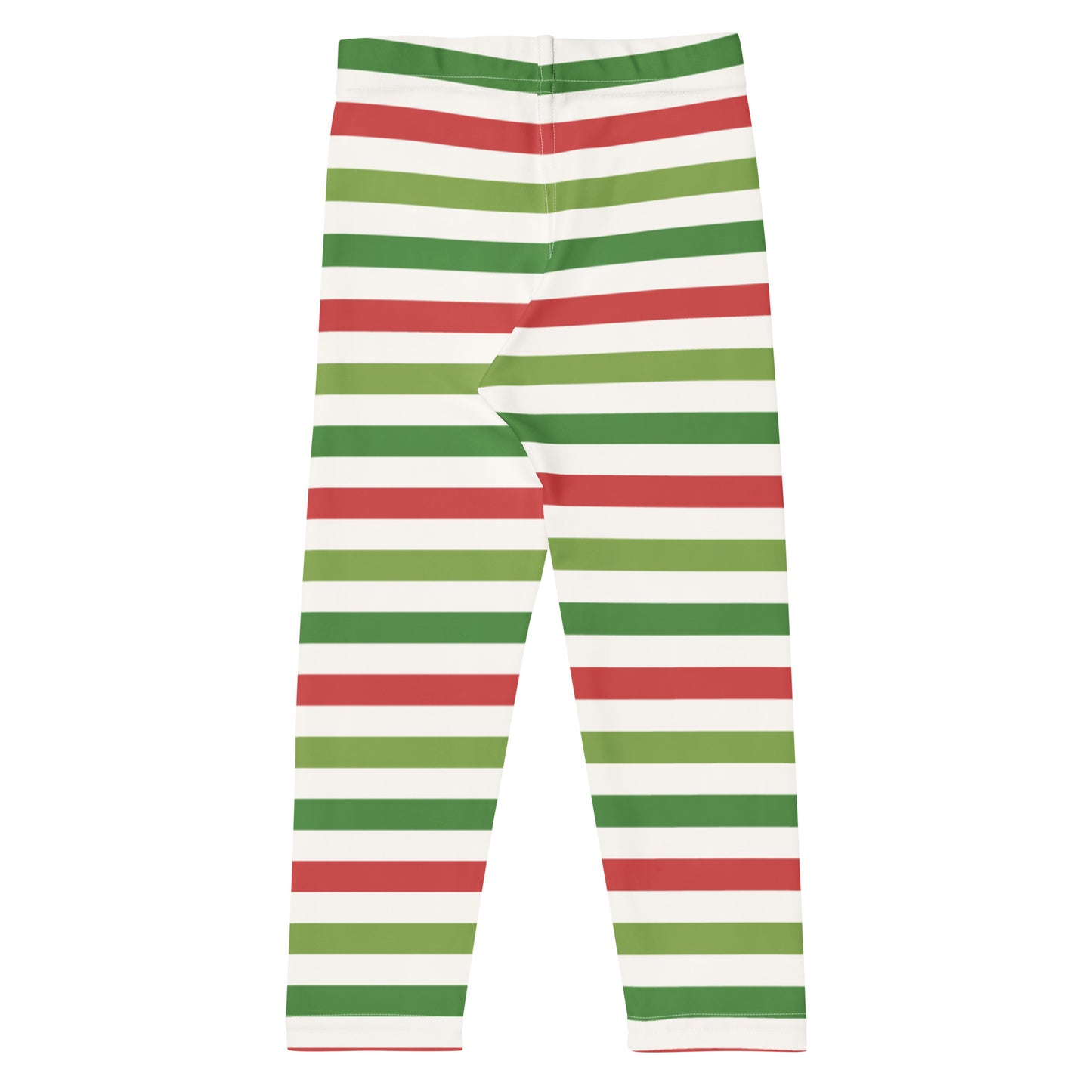Kids Red & Green Striped Christmas Buttery Soft Leggings