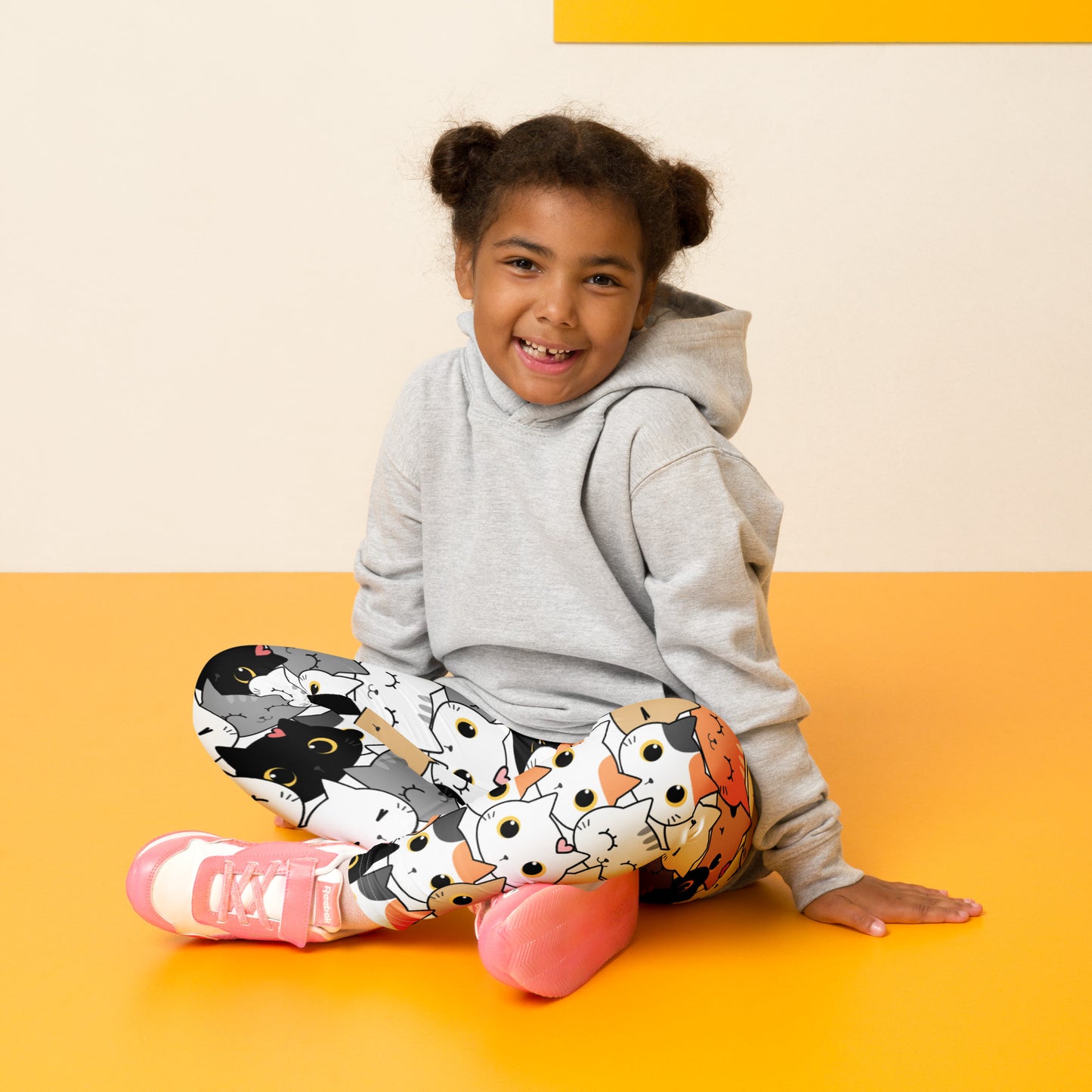 Girls Cat Face Buttery Soft Leggings