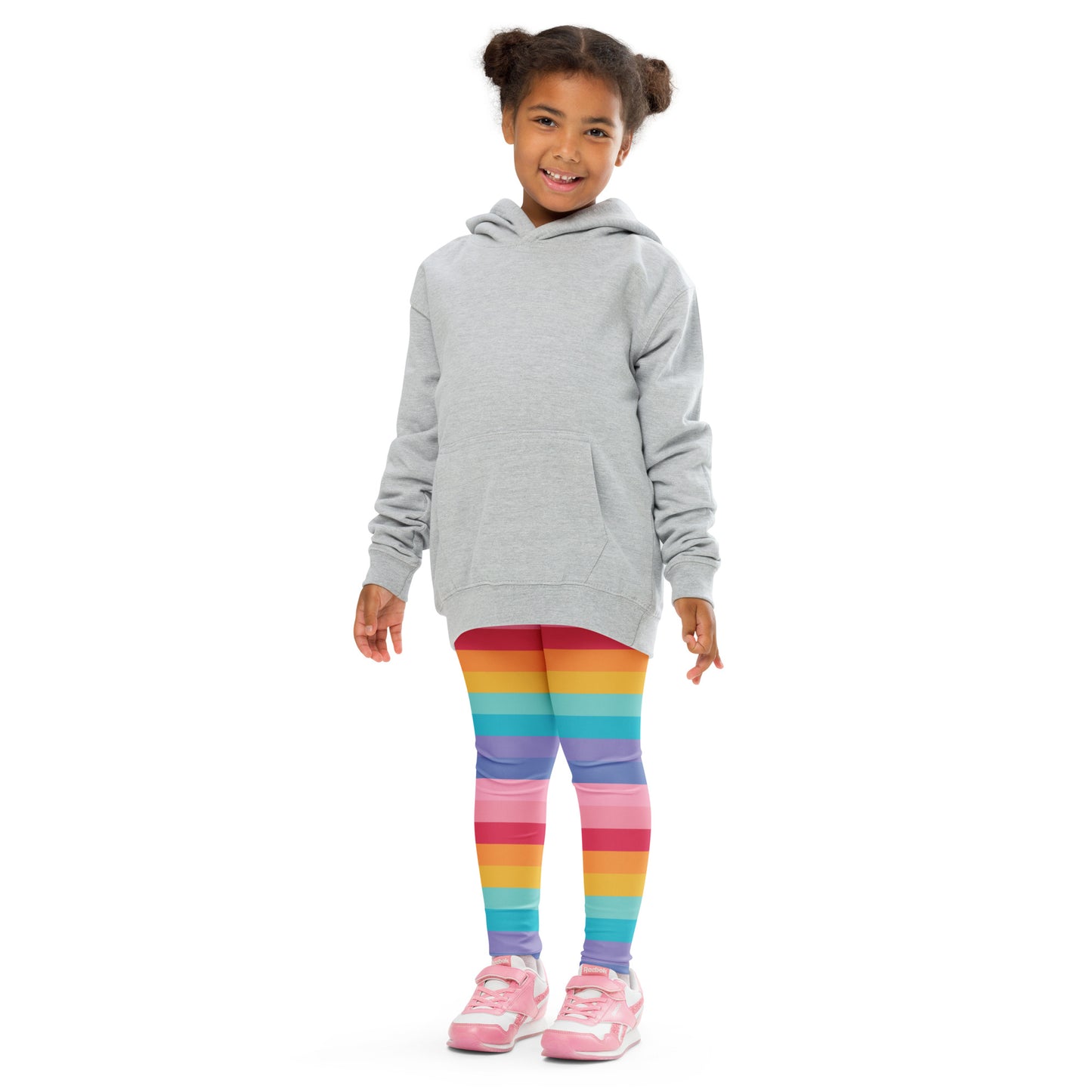 Girls Bright Rainbow Striped Buttery Soft Leggings