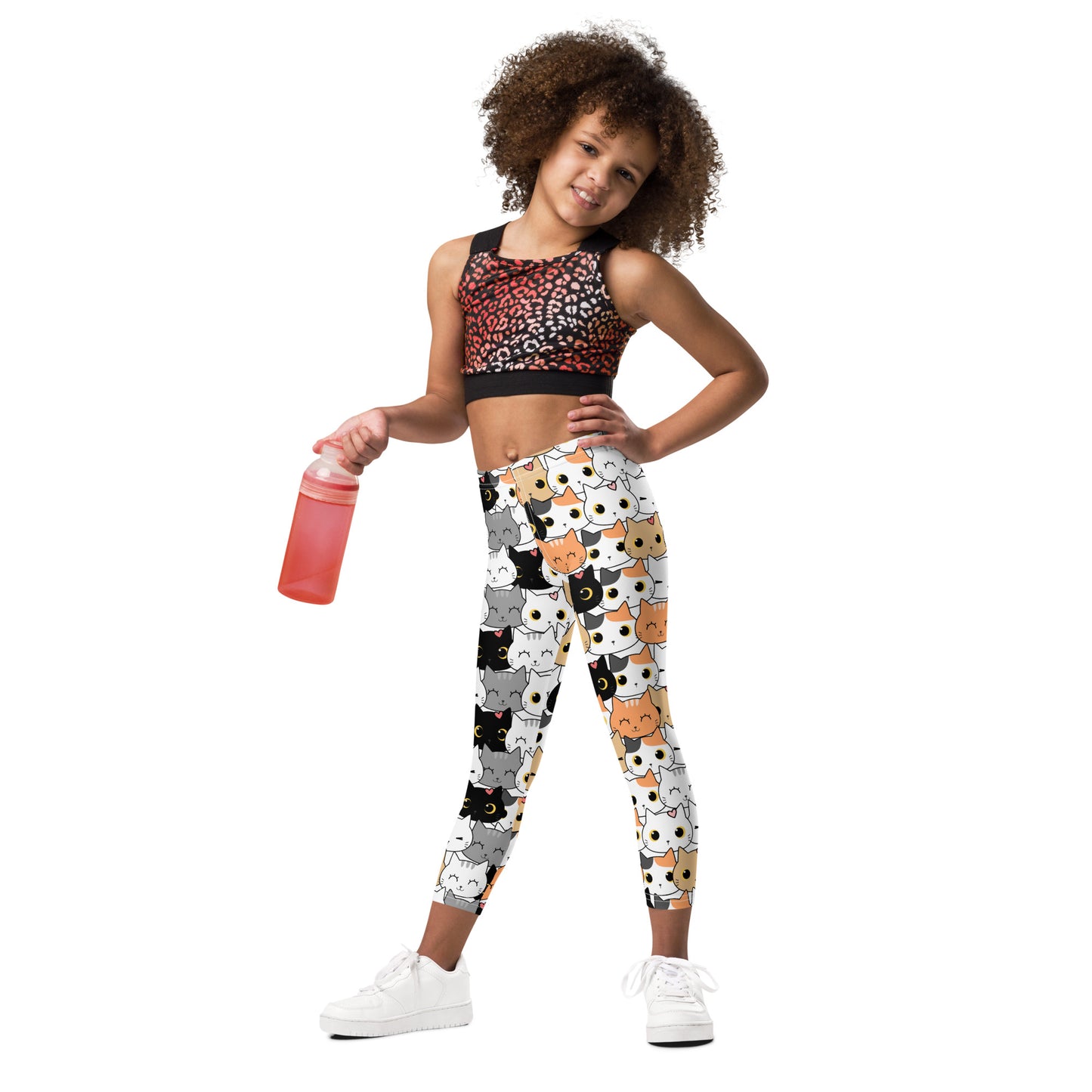 Girls Cat Face Buttery Soft Leggings