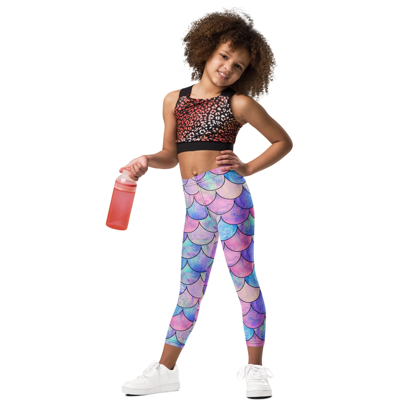 Girls Pastel Mermaid Scales Buttery Soft Leggings