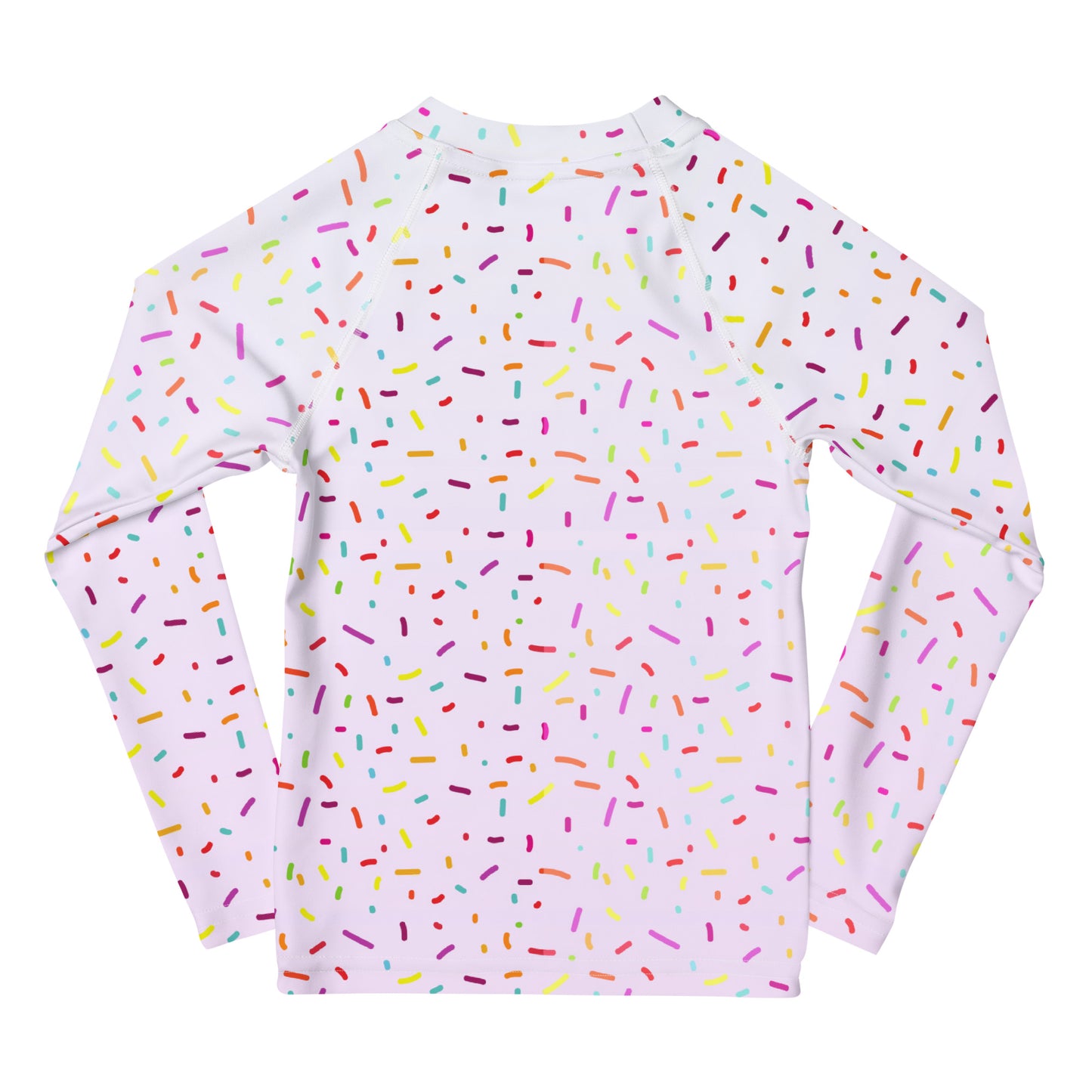 Girls Colorful Sprinkles Long Sleeve Rash Guard Swim Shirt With UPF 50+