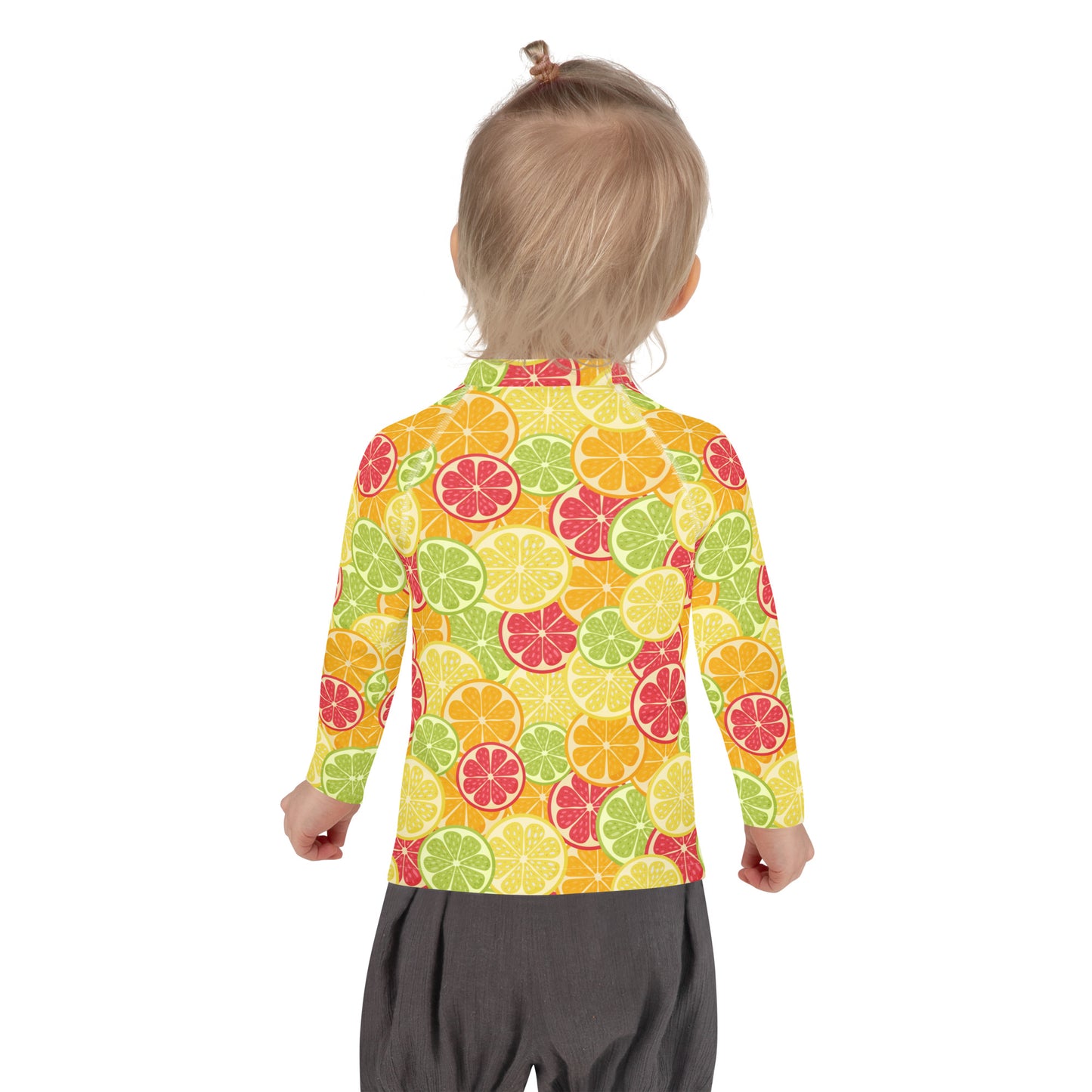 Kids Citrus Fruit Long Sleeve Rash Guard Swim Shirt With UPF 50+