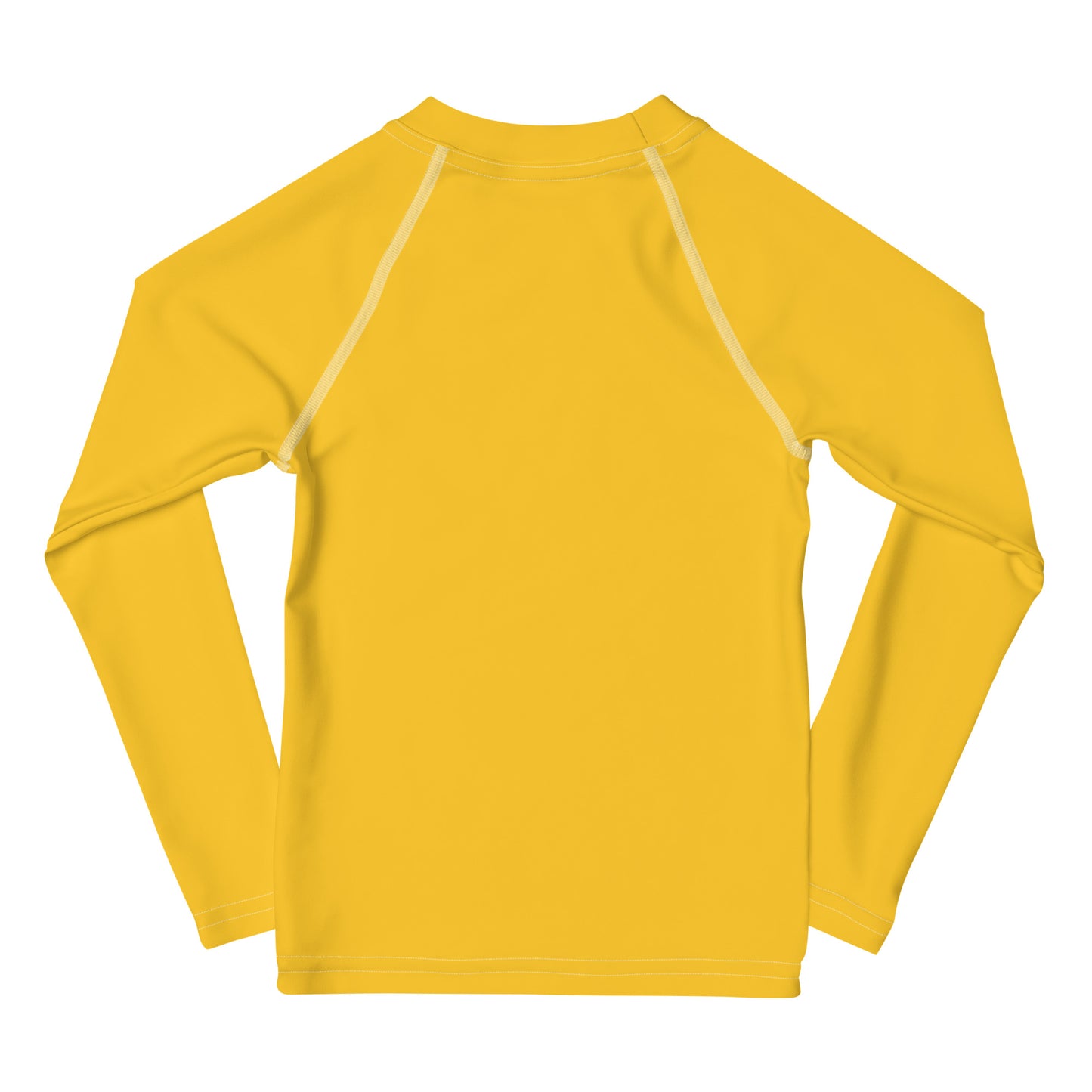 Kids Yellow Long Sleeve Rash Guard Swim Shirt With UPF 50+