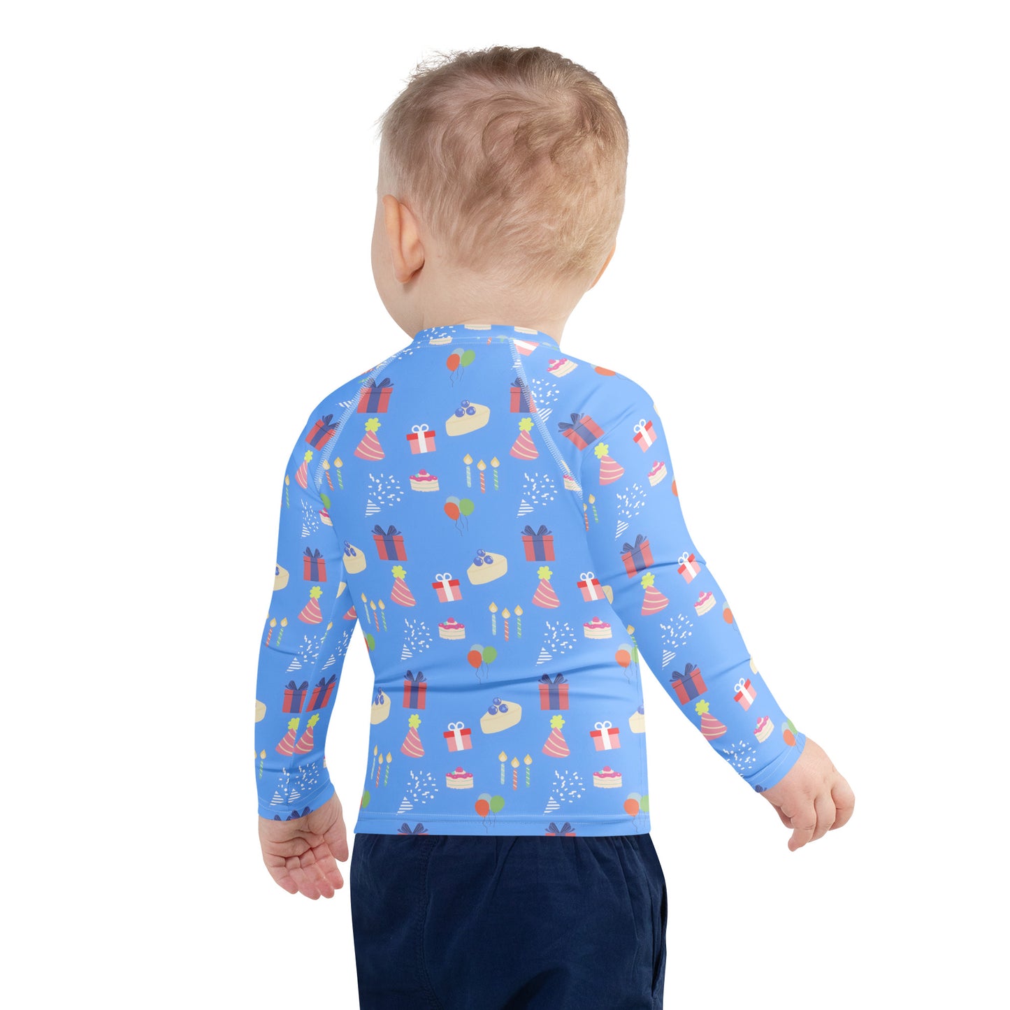 Birthday Party 'Birthday Boy' Long Sleeve Rash Guard Swim Shirt With UPF 50+