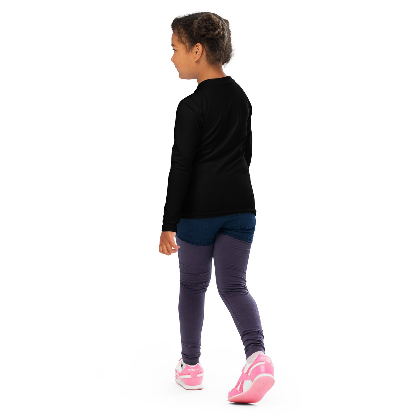 Kids Colorful Horse Outline Long Sleeve Rash Guard Swim Shirt With UPF 50+