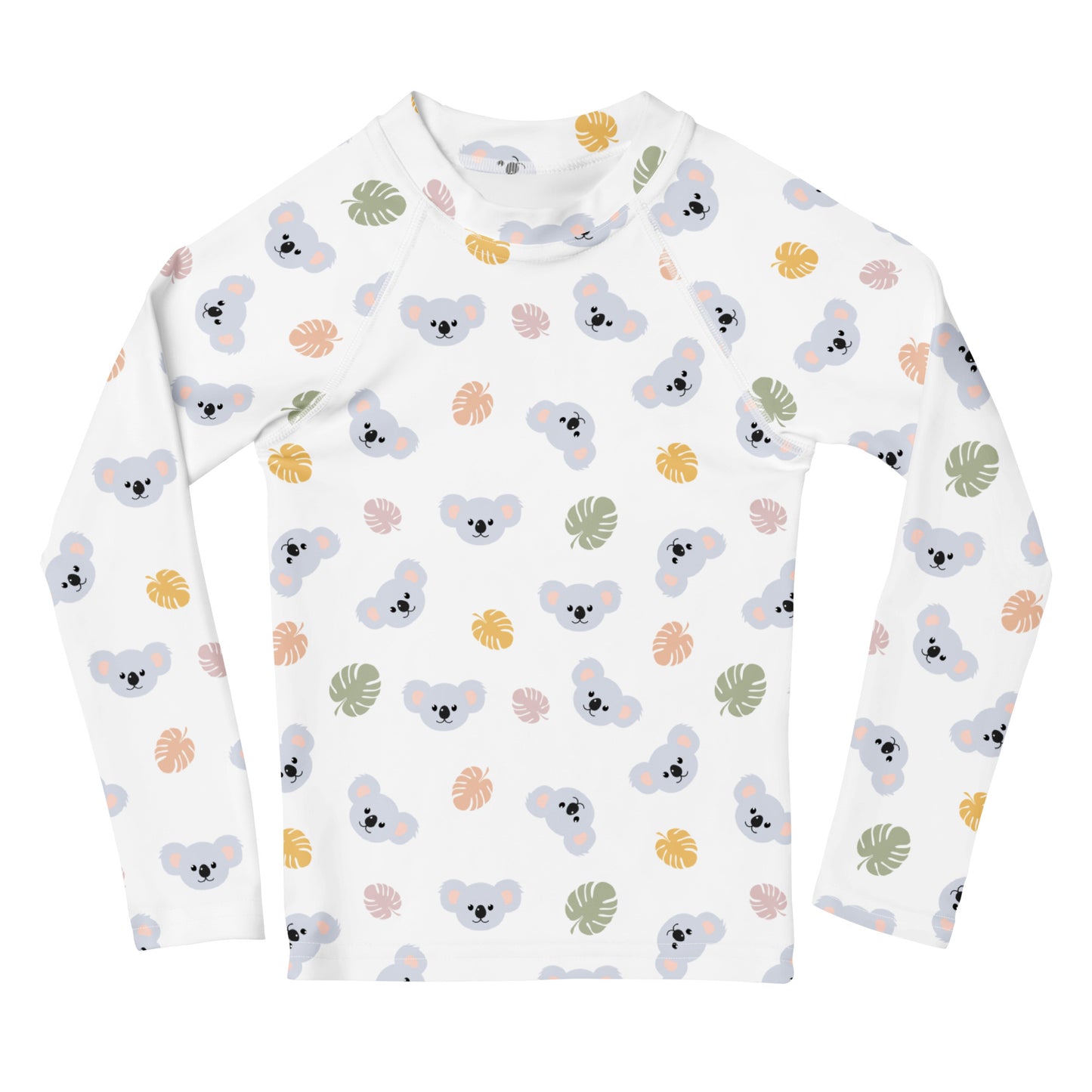 Kids Koala Bear Long Sleeve Rash Guard Swim Shirt With UPF 50+