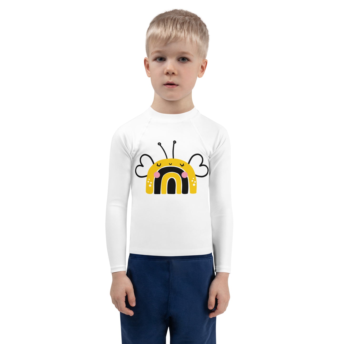 Kids Bee Long Sleeve Rash Guard Swim Shirt With UPF 50+