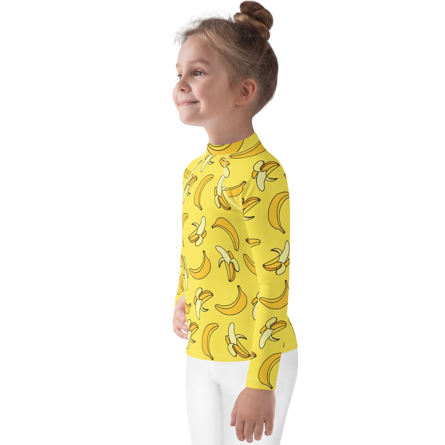 Kids Banana Long Sleeve Rash Guard Swim Shirt With UPF 50+