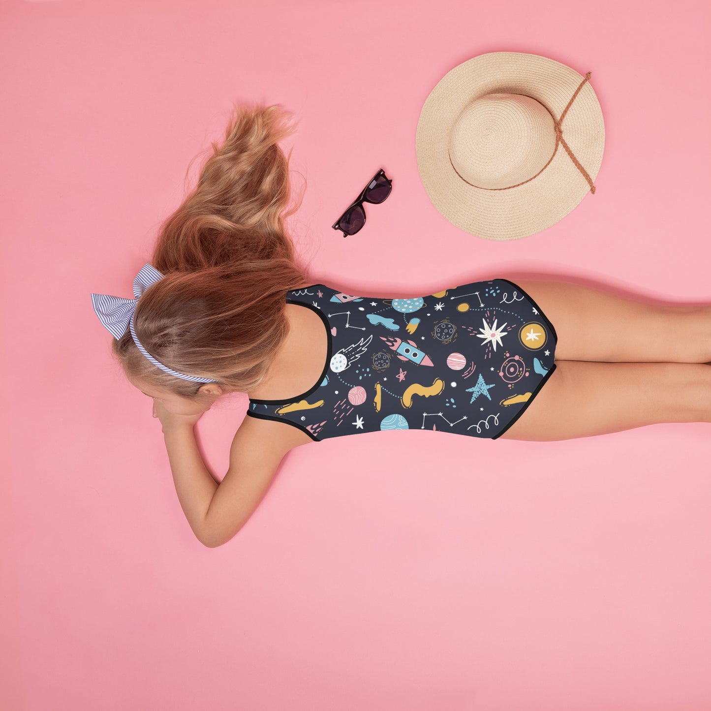 Girls Outer Space Buttery Soft Swimsuit With UPF 50+