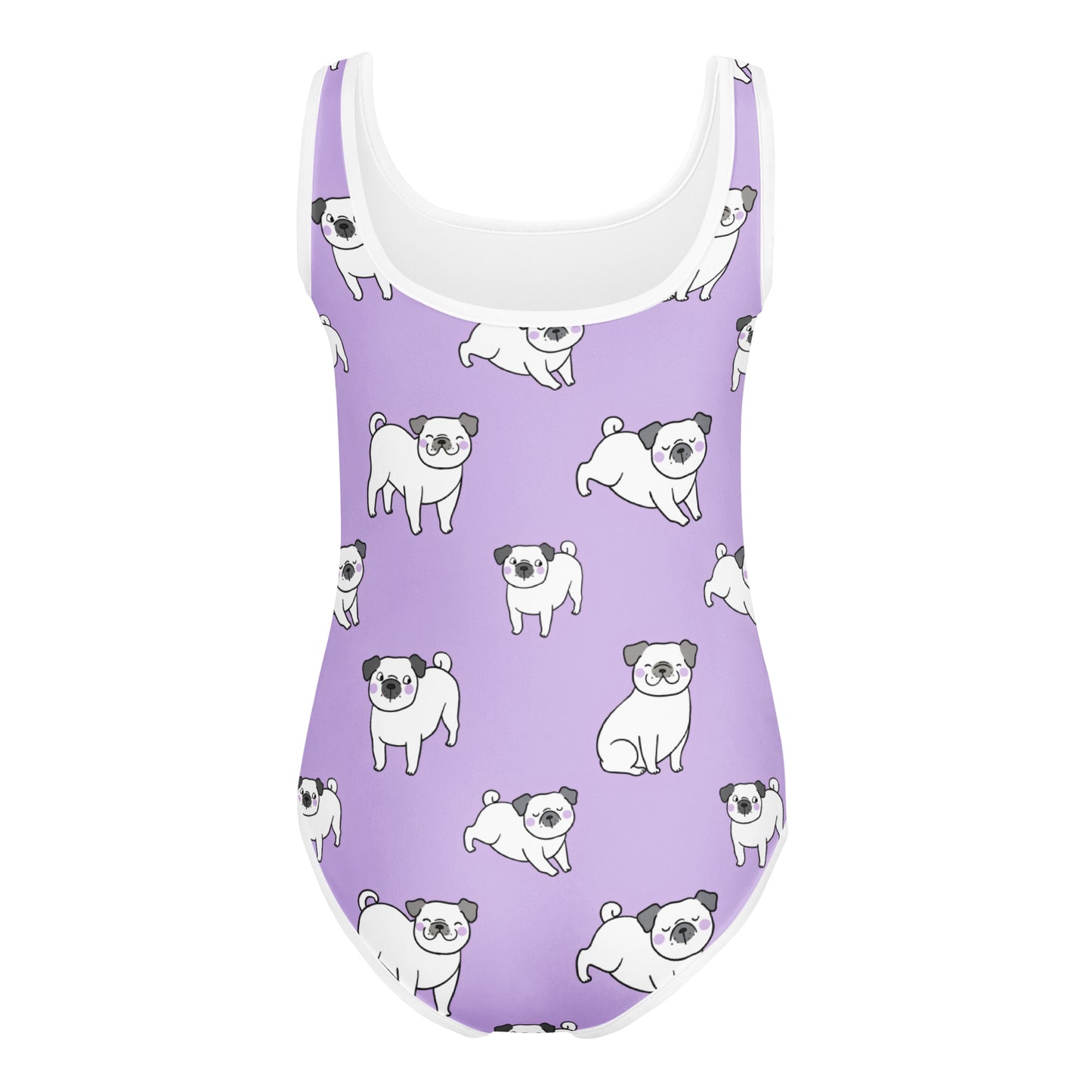 Girls Purple Pug Buttery Soft Leotard - Quick Drying For Dance and Gymnastics