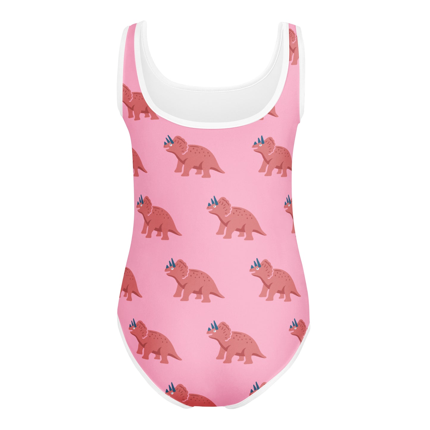 Girls Pink Triceratops Buttery Soft Leotard - Quick Drying For Dance and Gymnastics