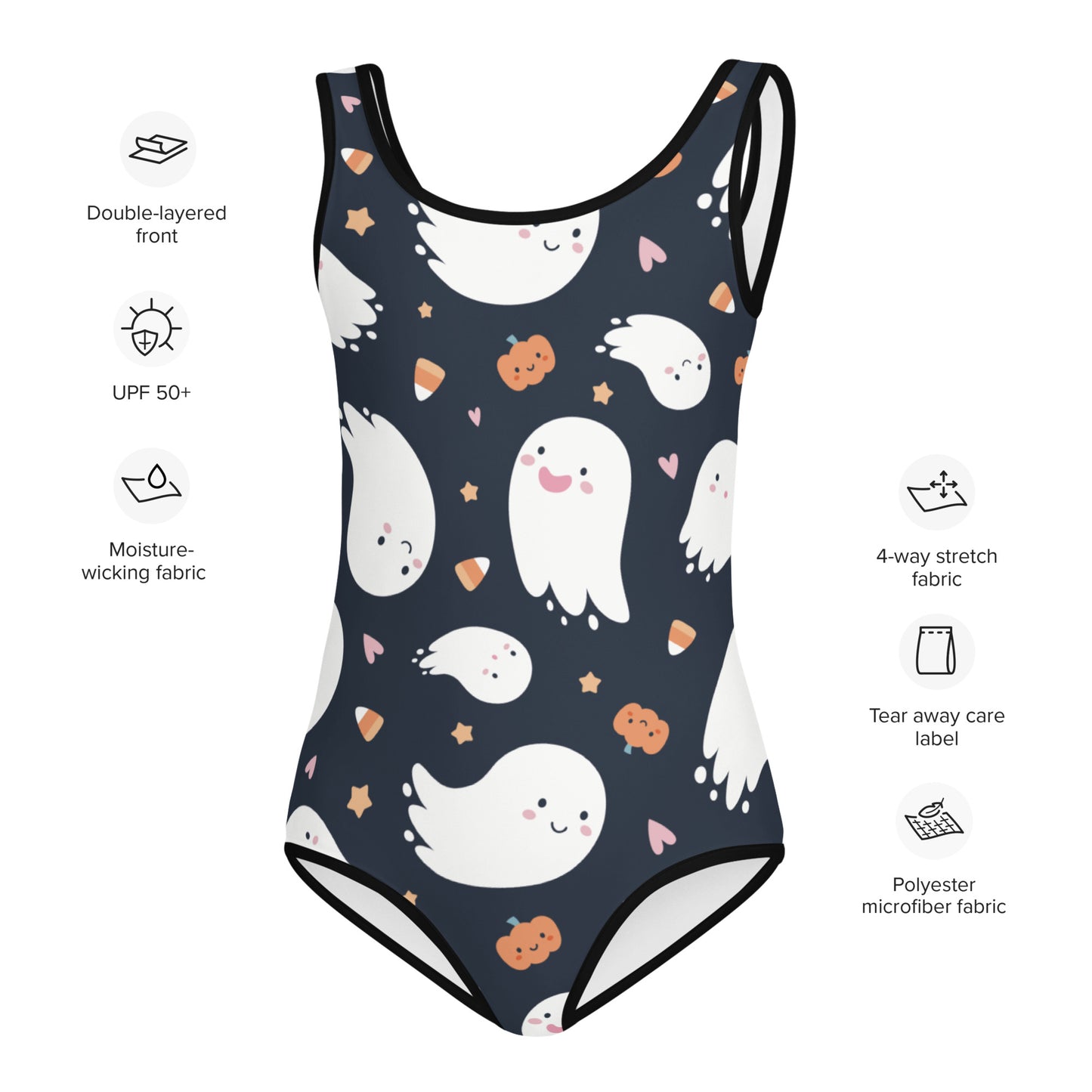 Girls Ghost and Candy Cane Halloween Dance Leotard