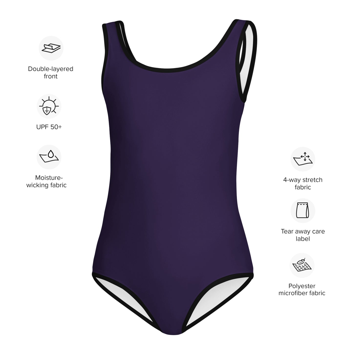 Girls Dark Purple Buttery Soft Leotard - Quick Drying For Dance and Gymnastics