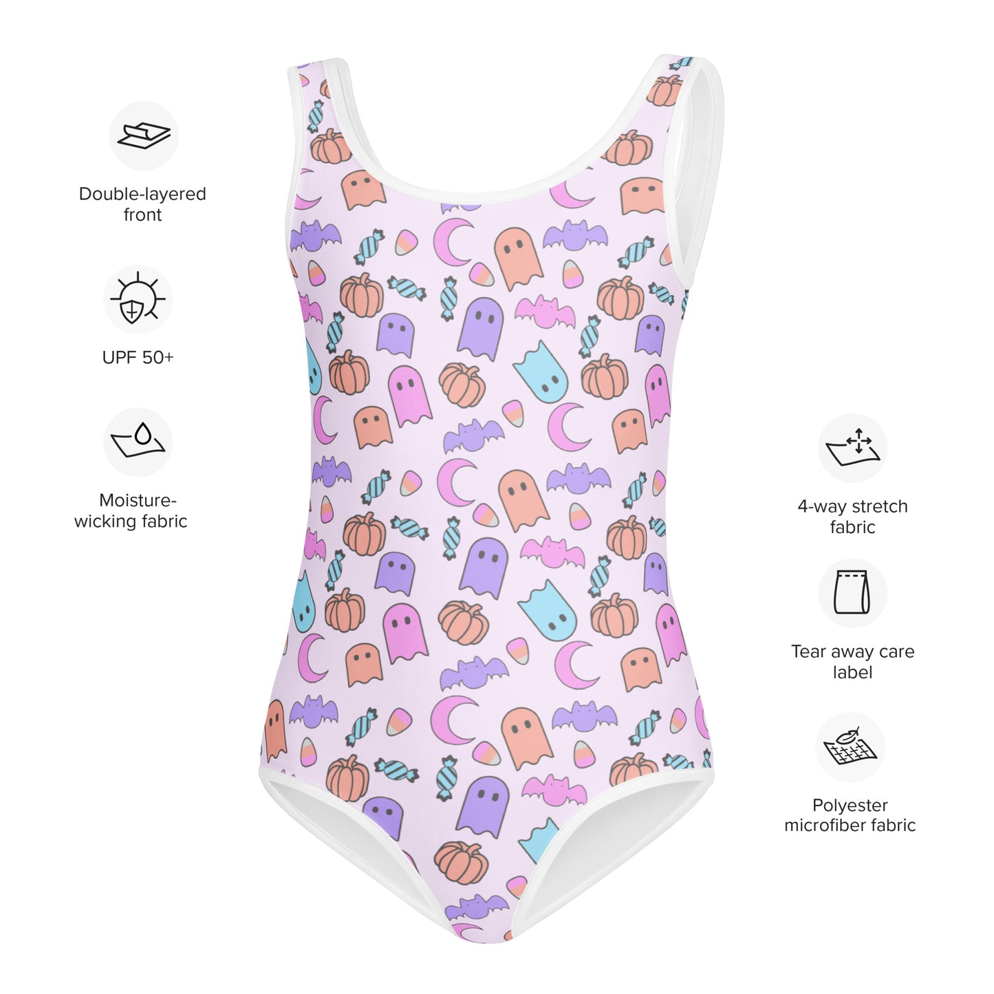 Girls Halloween Pattern Buttery Soft Leotard - Quick Drying For Dance and Gymnastics
