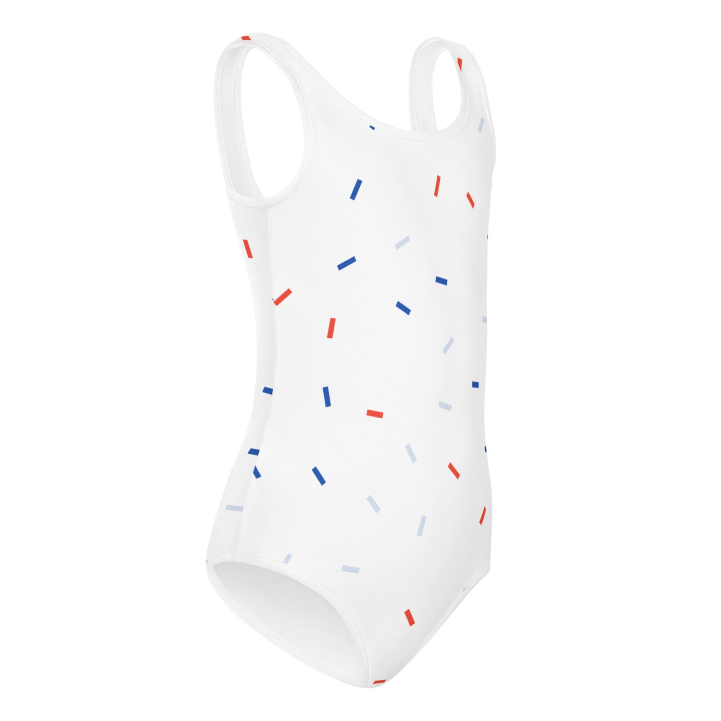 Girls Red White and Blue Confetti USA Buttery Soft Leotard