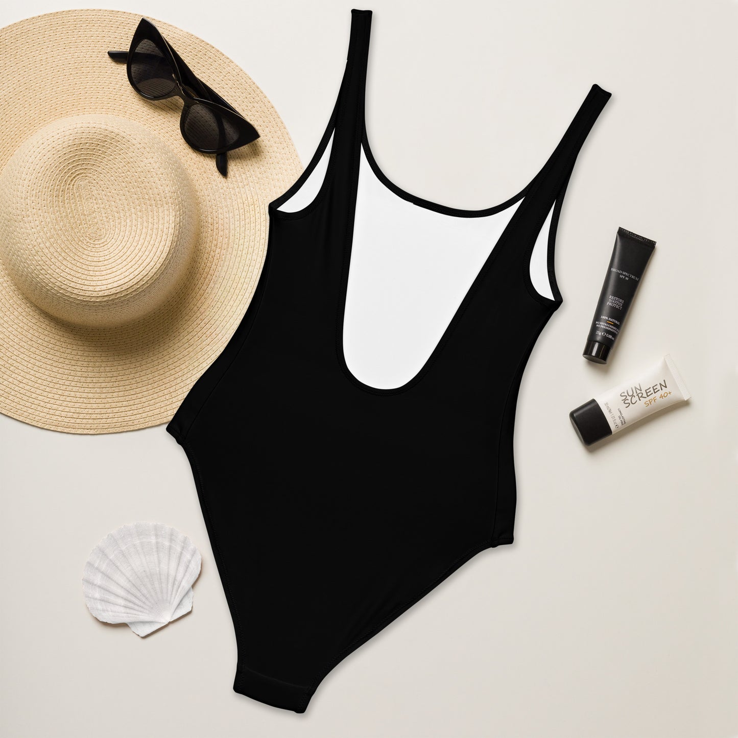 Women's Black Buttery Soft Swimsuit With UPF 50+