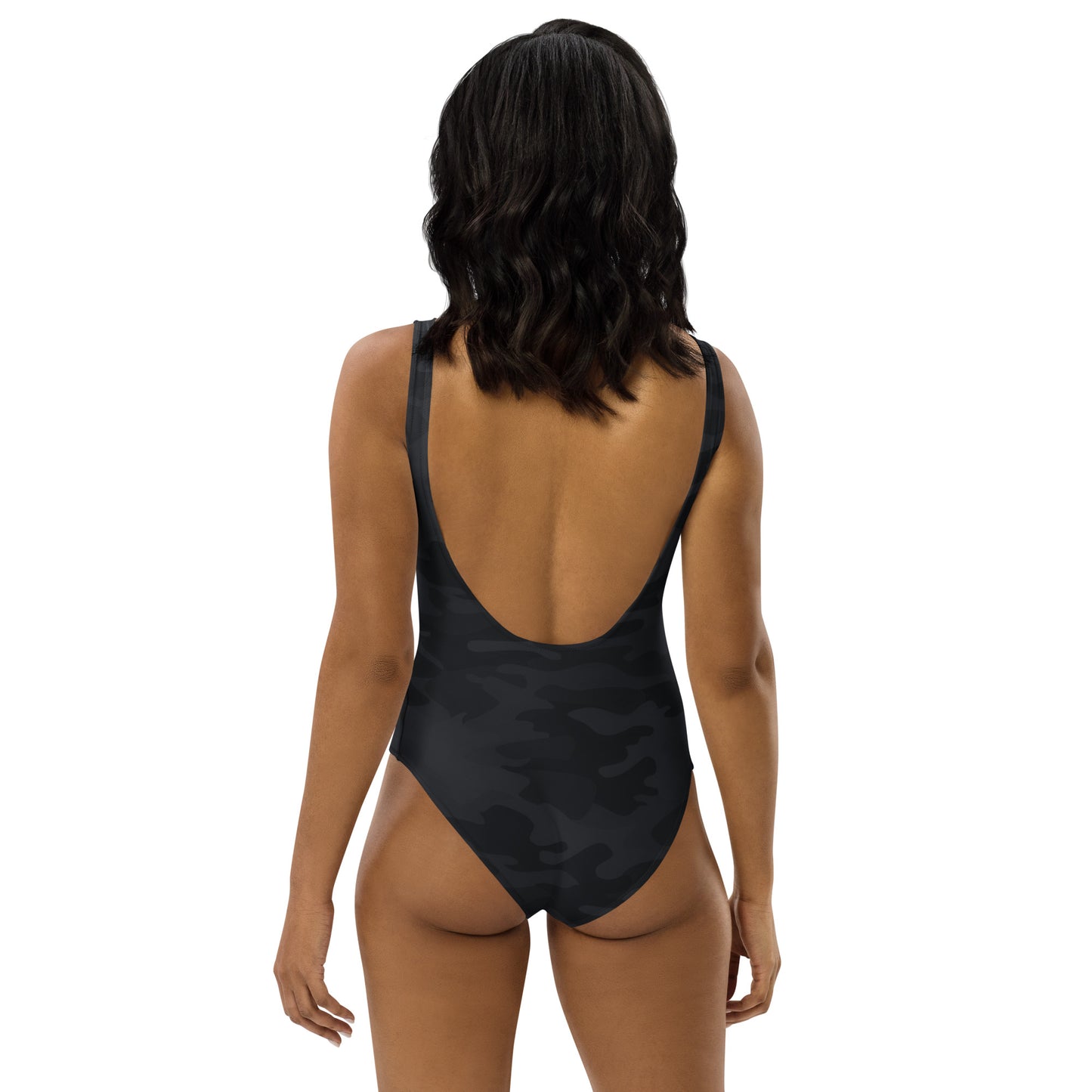 Women's Black Camo Buttery Soft Swimsuit With UPF 50+