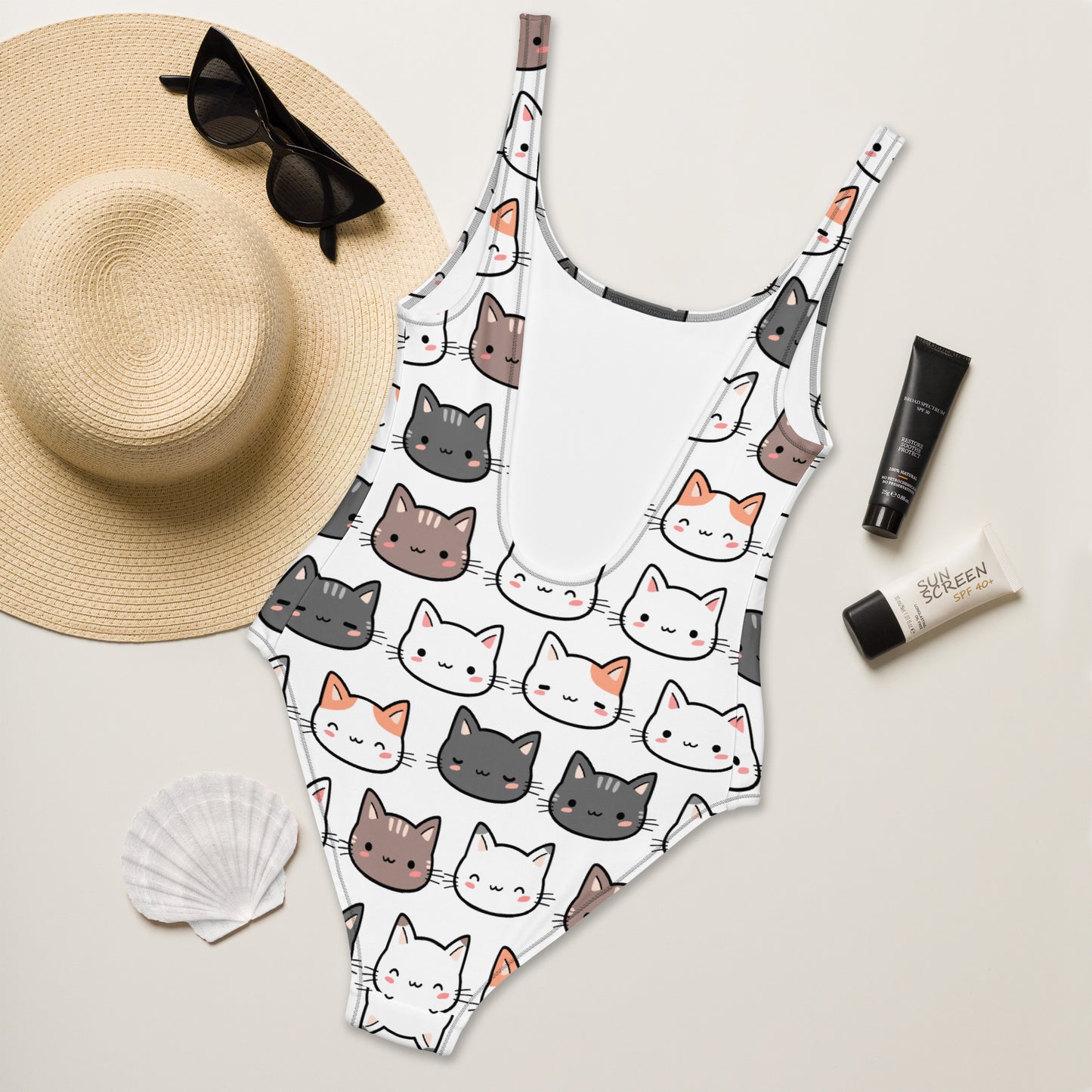Women's Cat Buttery Soft Swimsuit With UPF 50+