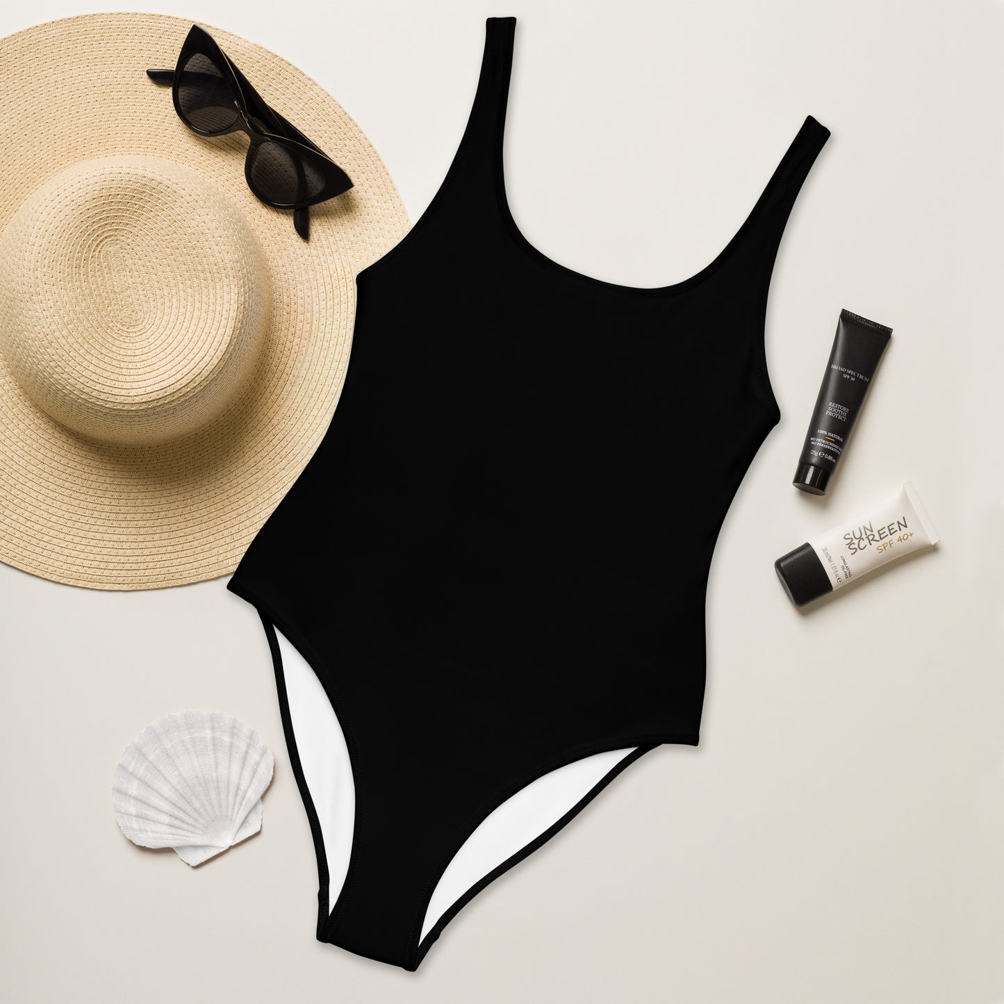 Women's Black Buttery Soft Swimsuit With UPF 50+