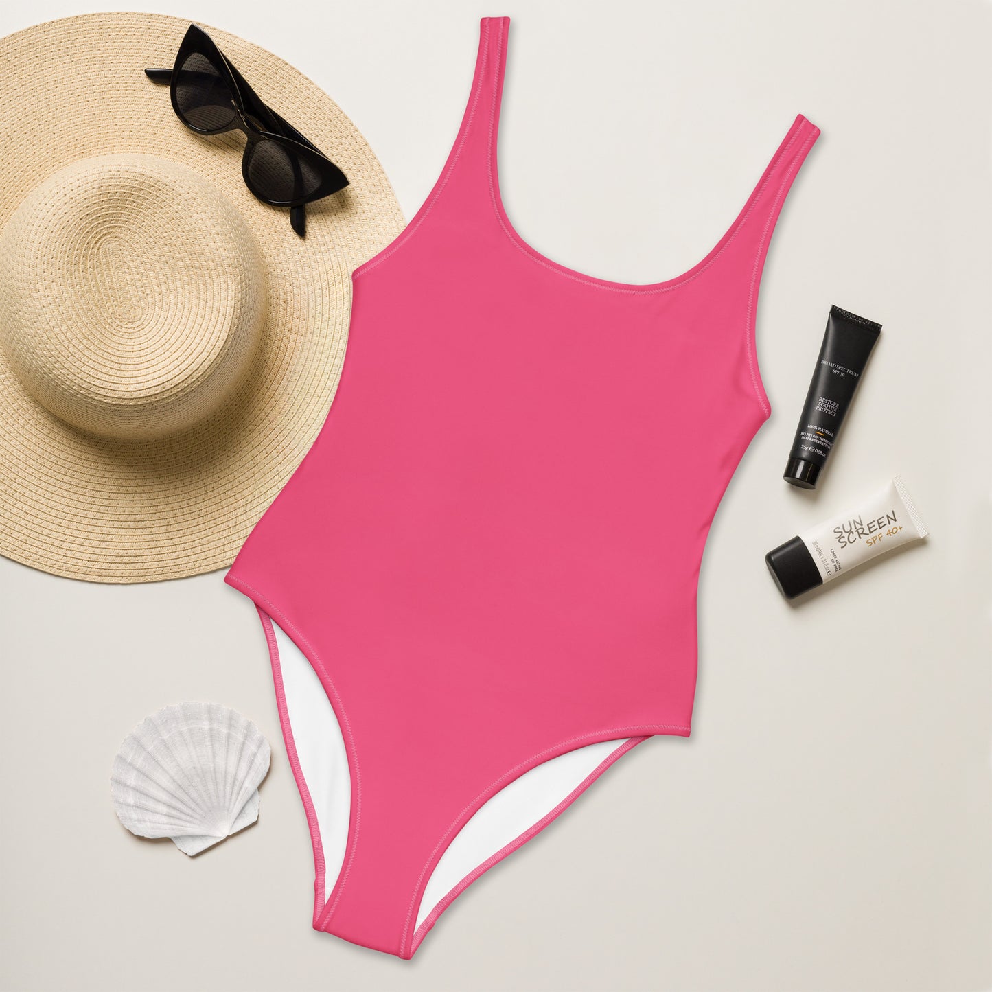 Women's Pink Buttery Soft Swimsuit With UPF 50+