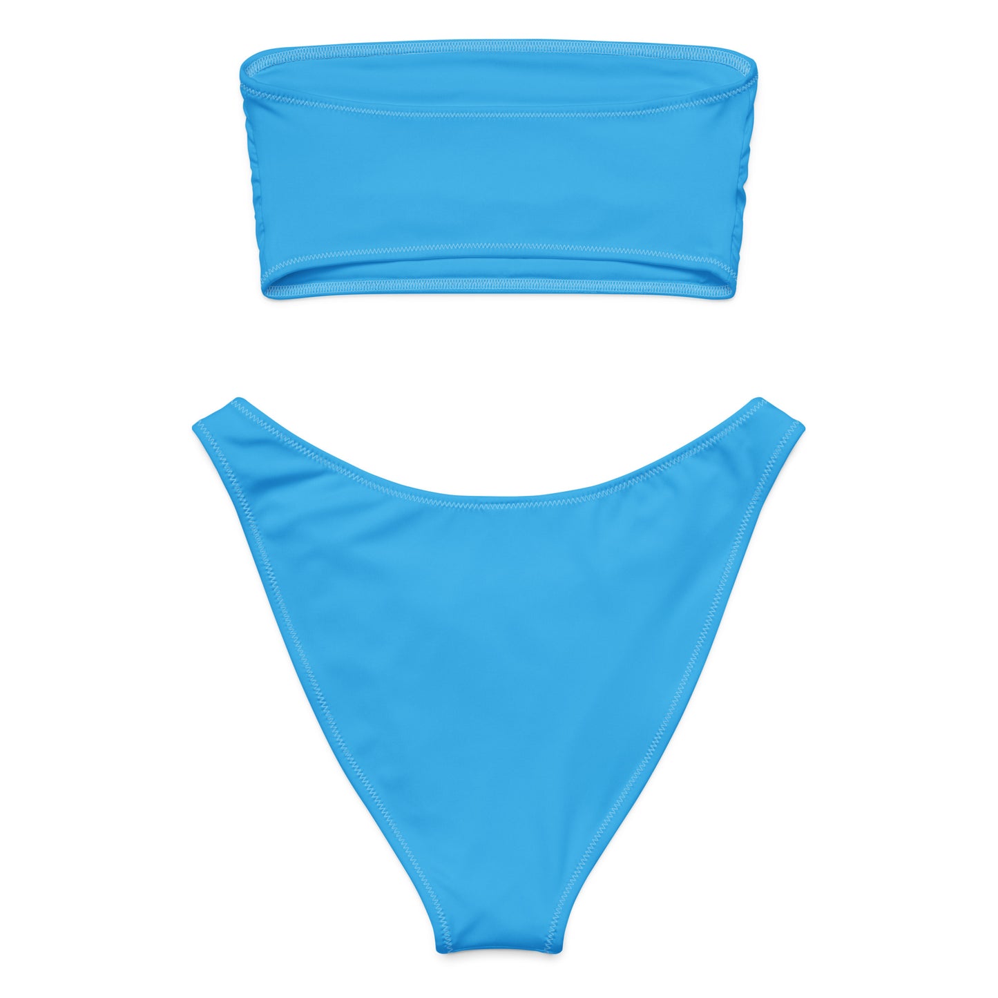 Women's Sky Blue Recycled Bandeau Bikini - Quick Drying Fabric With UPF 50+