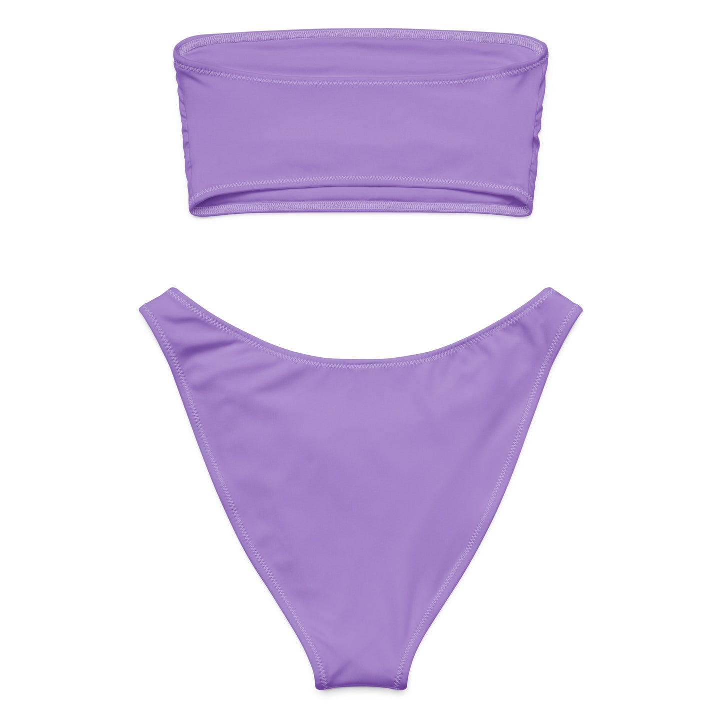 Women's Lavender Purple Recycled Bandeau Bikini - Quick Drying Fabric With UPF 50+