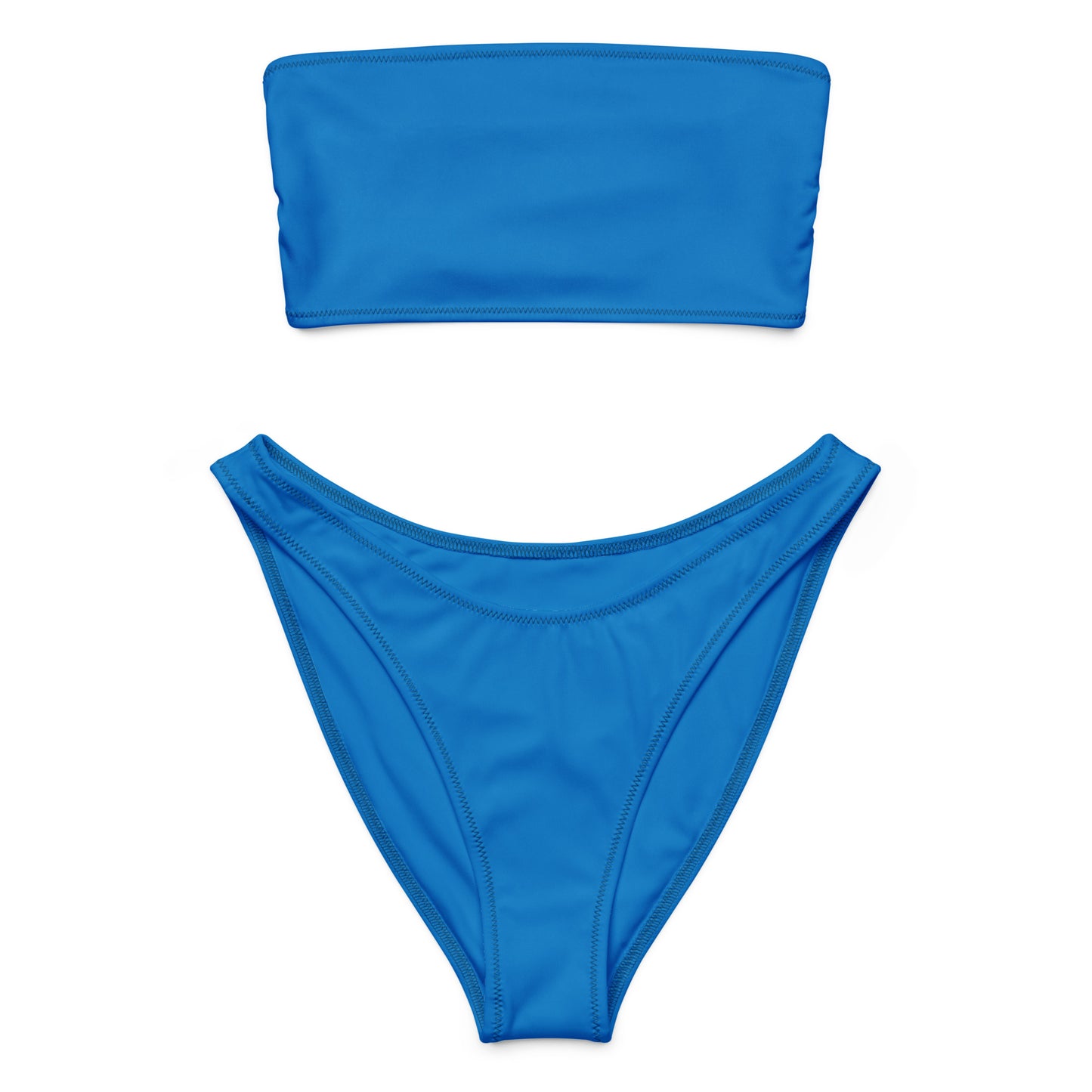 Women's Navy Blue Recycled Bandeau Bikini - Quick Drying Fabric With UPF 50+