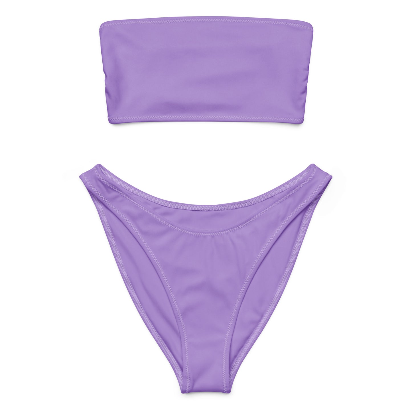Women's Lavender Purple Recycled Bandeau Bikini - Quick Drying Fabric With UPF 50+