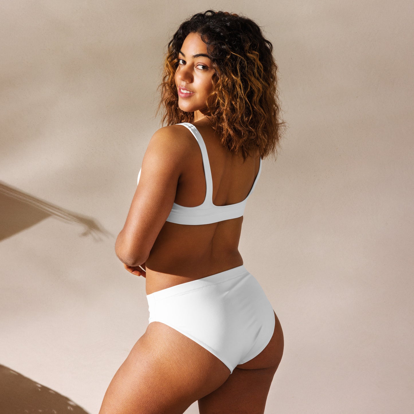 Women's White Padded Recycled Bikini - Quick Drying Fabric With UPF 50+