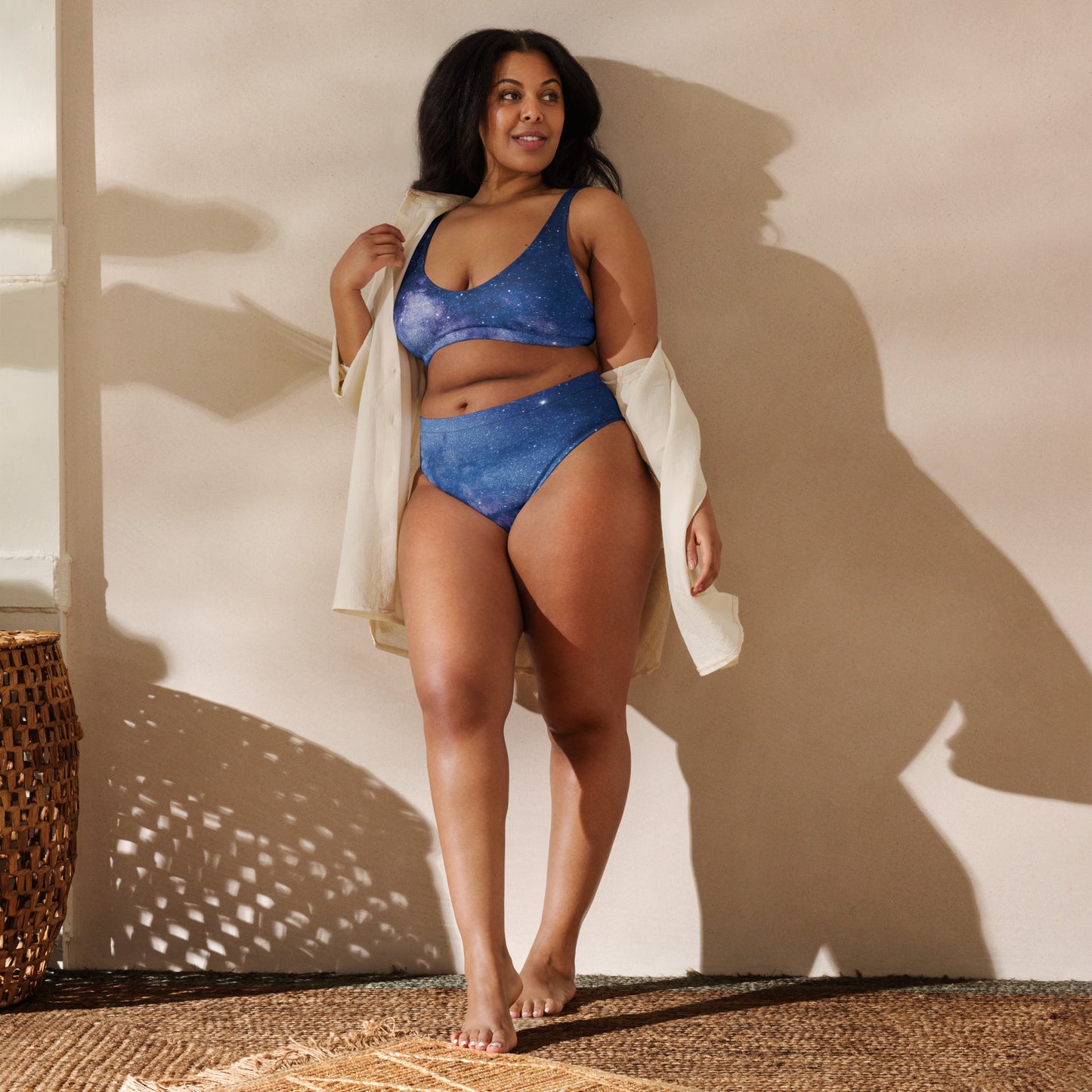 Women's Realistic Galaxy Padded Recycled Bikini - Quick Drying Fabric With UPF 50+