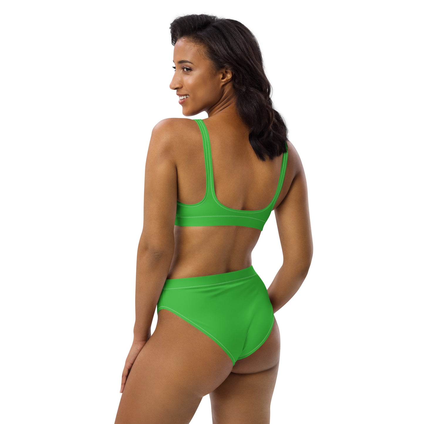 Women's Green Padded Recycled Bikini - Quick Drying Fabric With UPF 50+