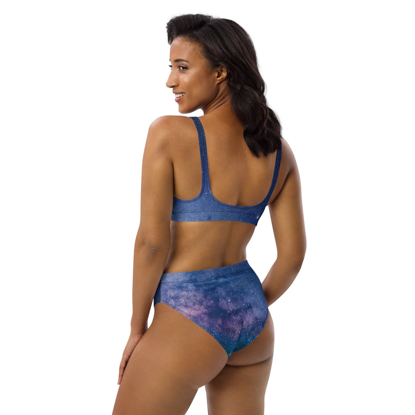 Women's Realistic Galaxy Padded Recycled Bikini - Quick Drying Fabric With UPF 50+