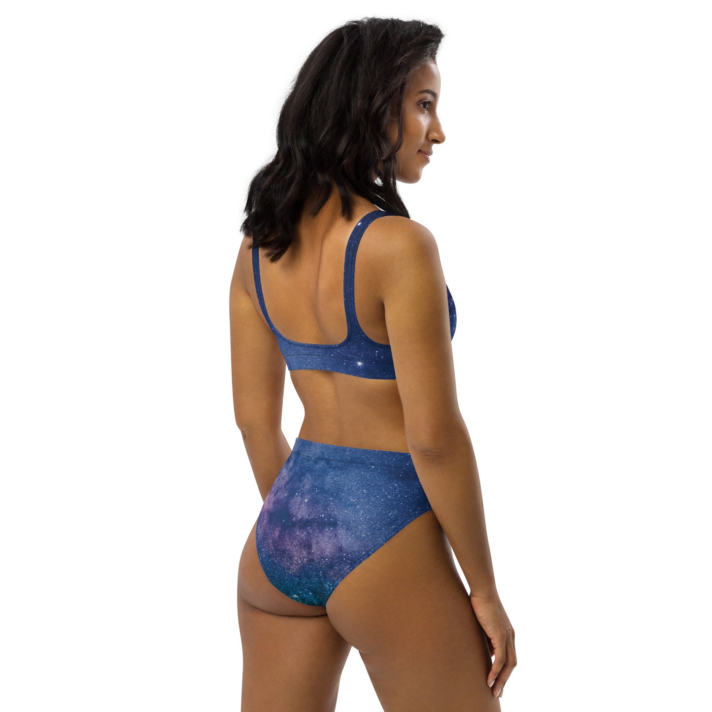 Women's Realistic Galaxy Padded Recycled Bikini - Quick Drying Fabric With UPF 50+