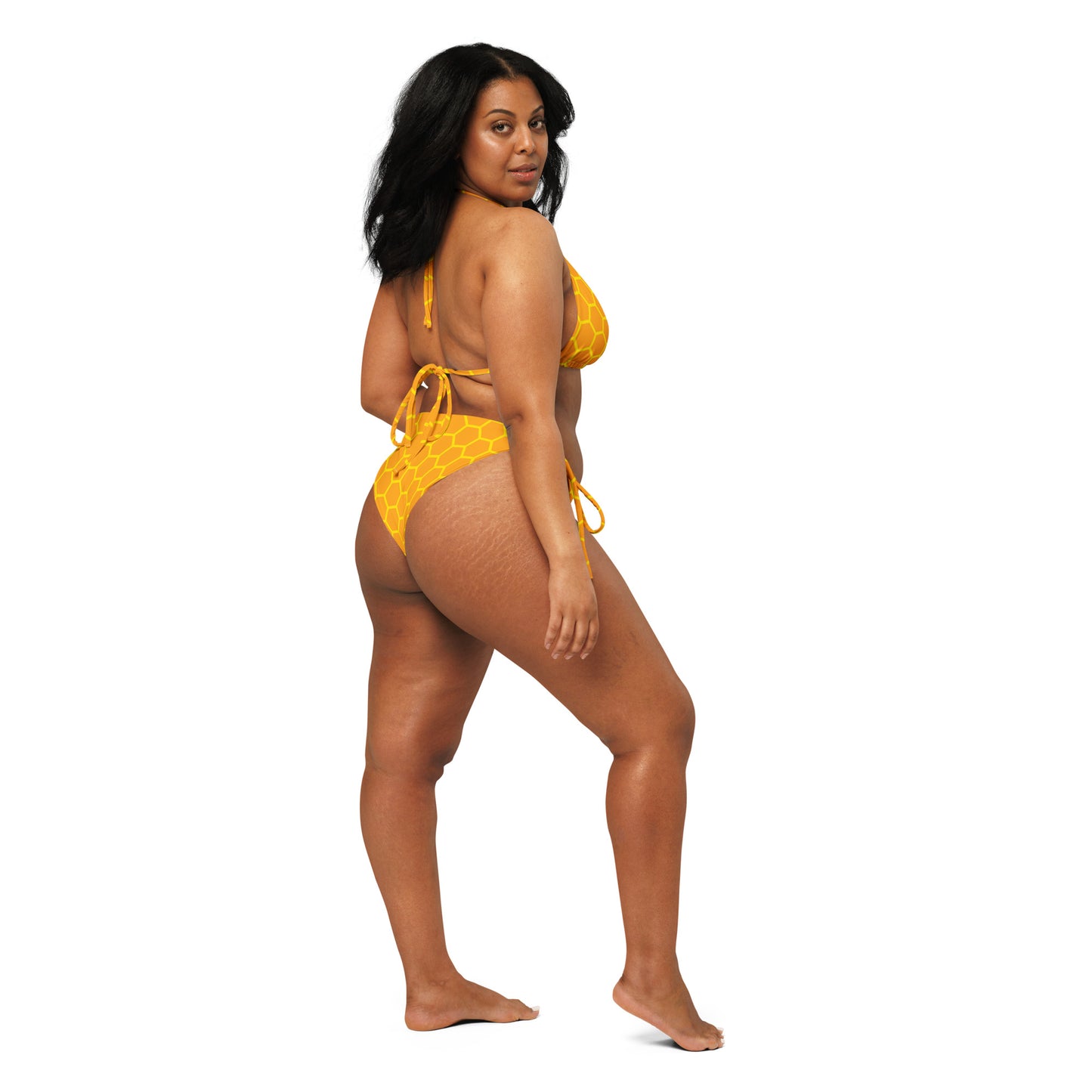 Women's Honeycomb Buttery Soft Recycled String Bikini With UPF 50+